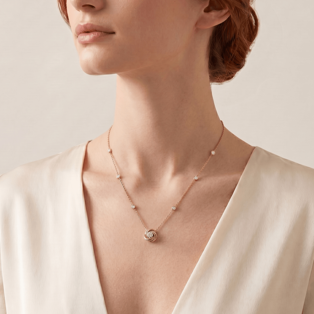 Promise Knot Aurelius Pendant Diamond Necklace