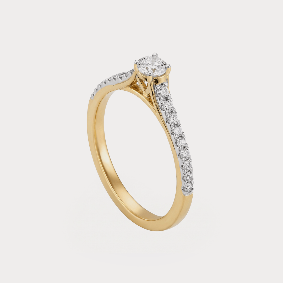 Feather Diamond Ring