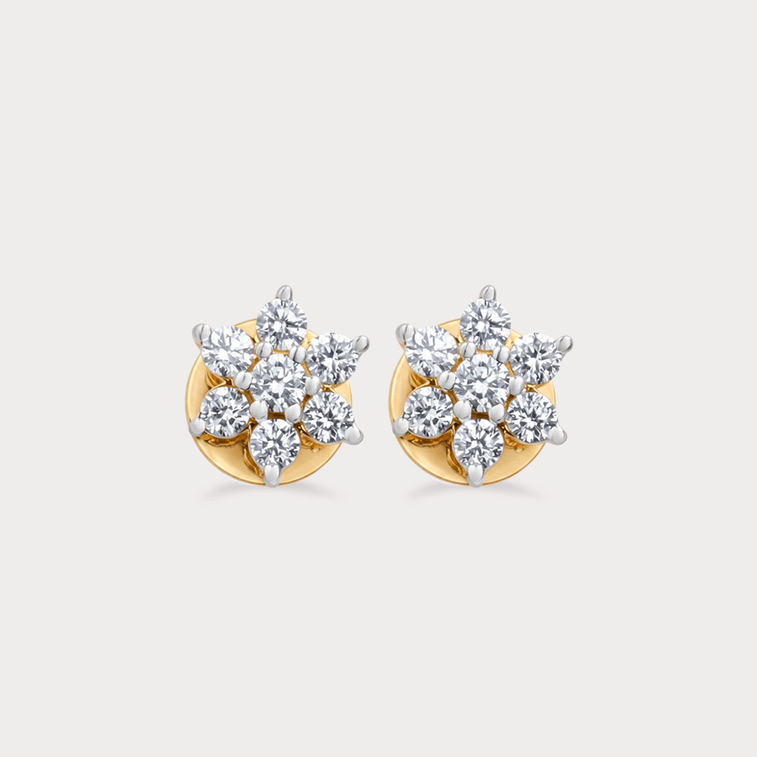 Mosslight Floral Nakshatra Diamond Earrings