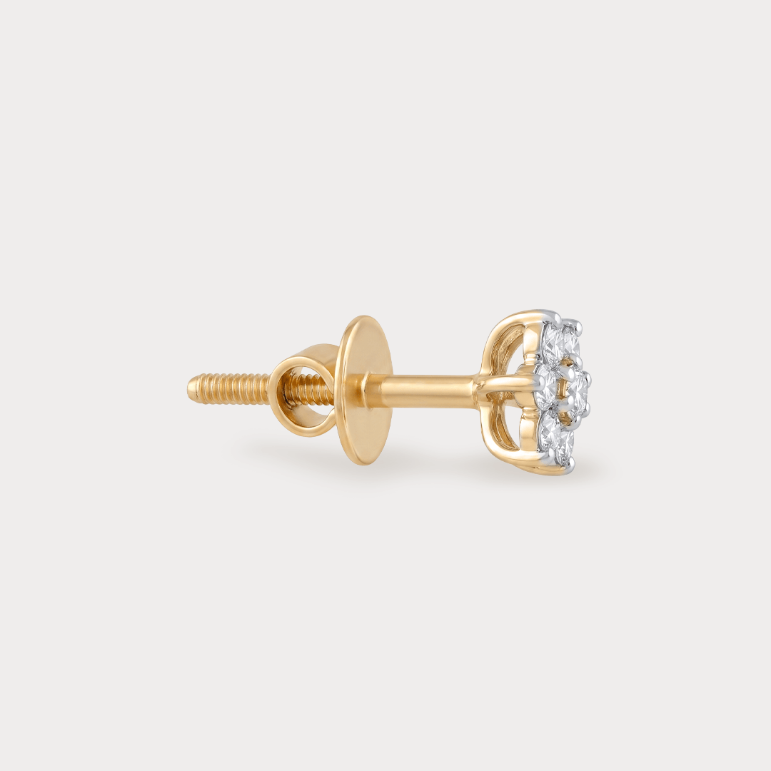Mosslight Floral Nakshatra Diamond Earrings