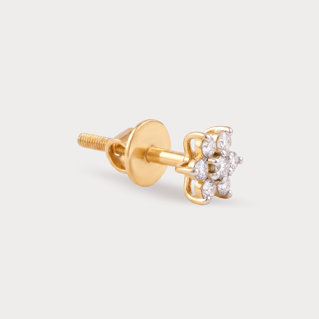 Mosslight Floral Nakshatra Diamond Earrings