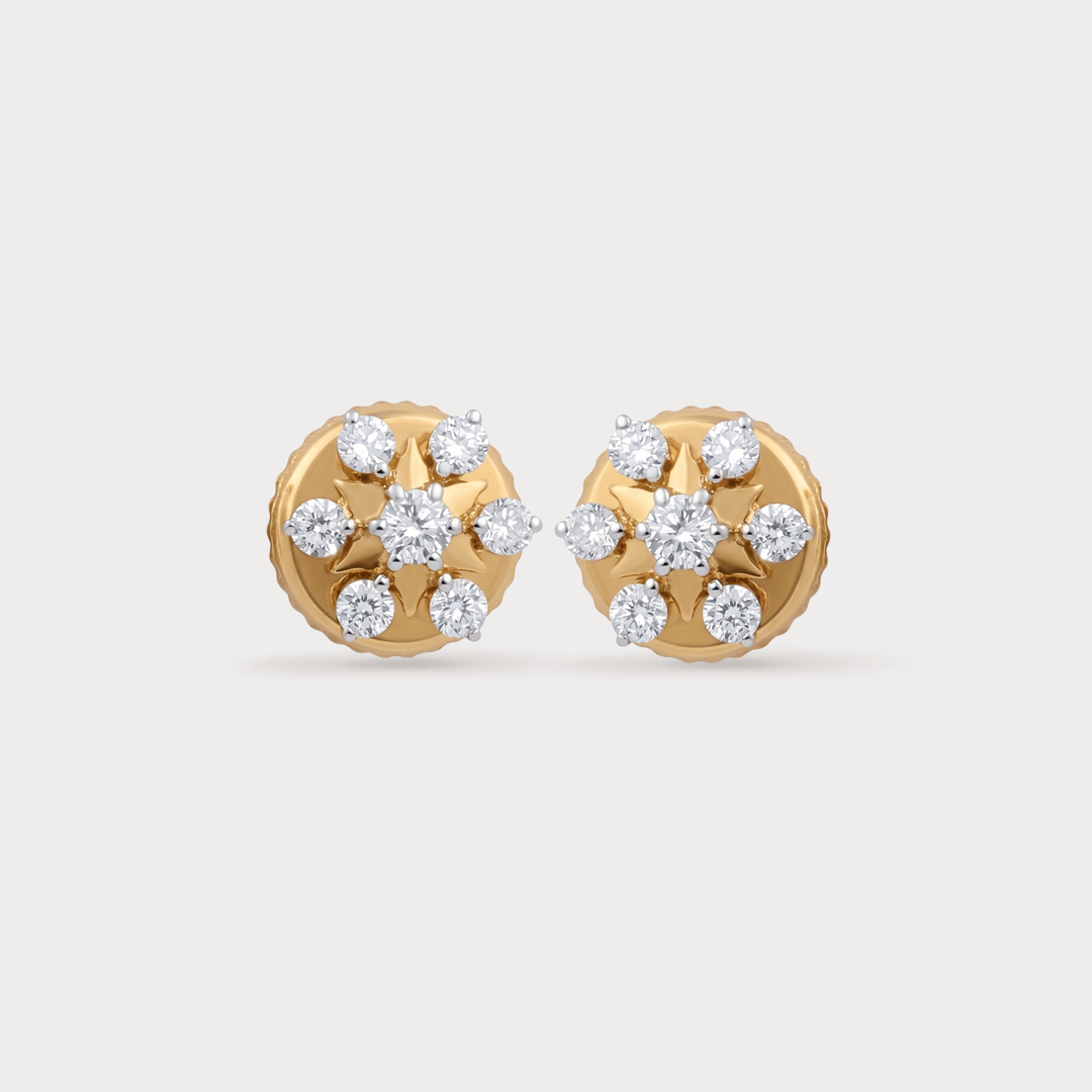 Vine Floral Nakshatra Diamond Earrings
