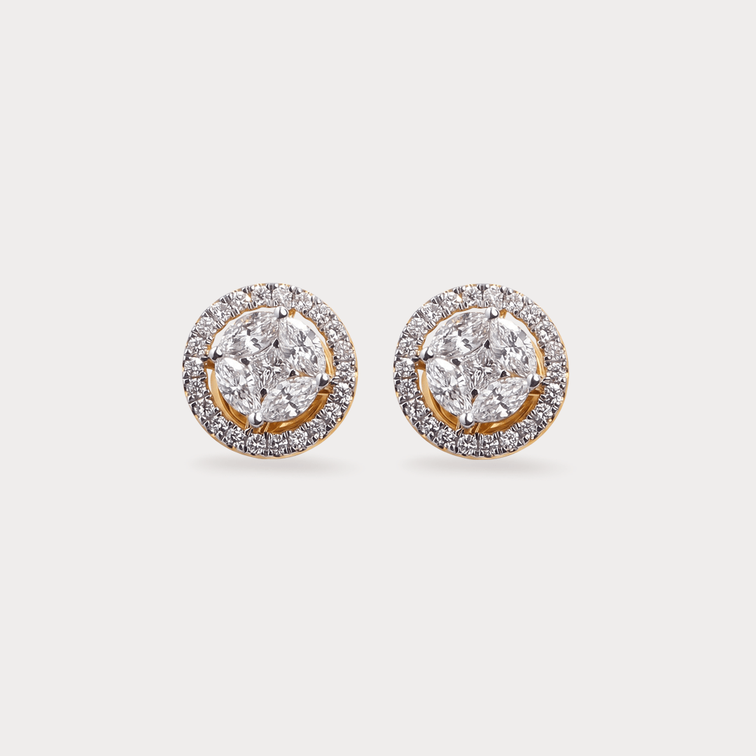 Sunbeam Halo Diamond Studs