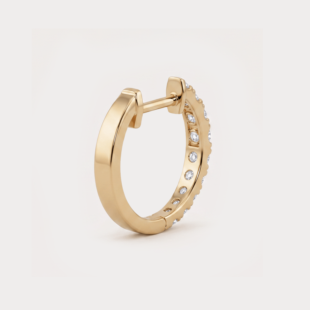 Auralight Single Hoop Diamond Earrings