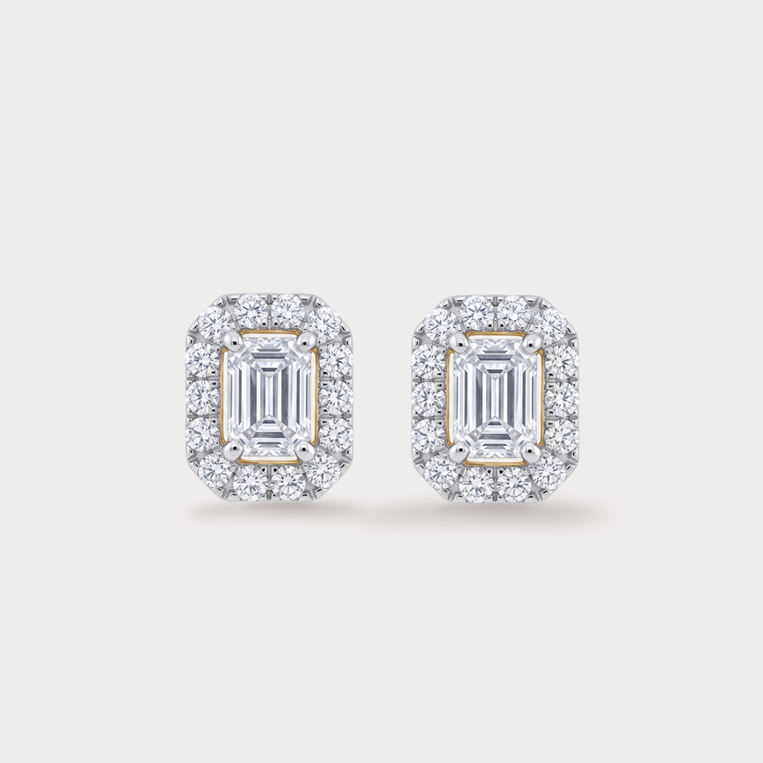 Shimmerwave Halo Diamond Studs