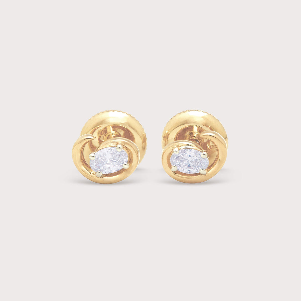 Oval Swirl Diamond Studs