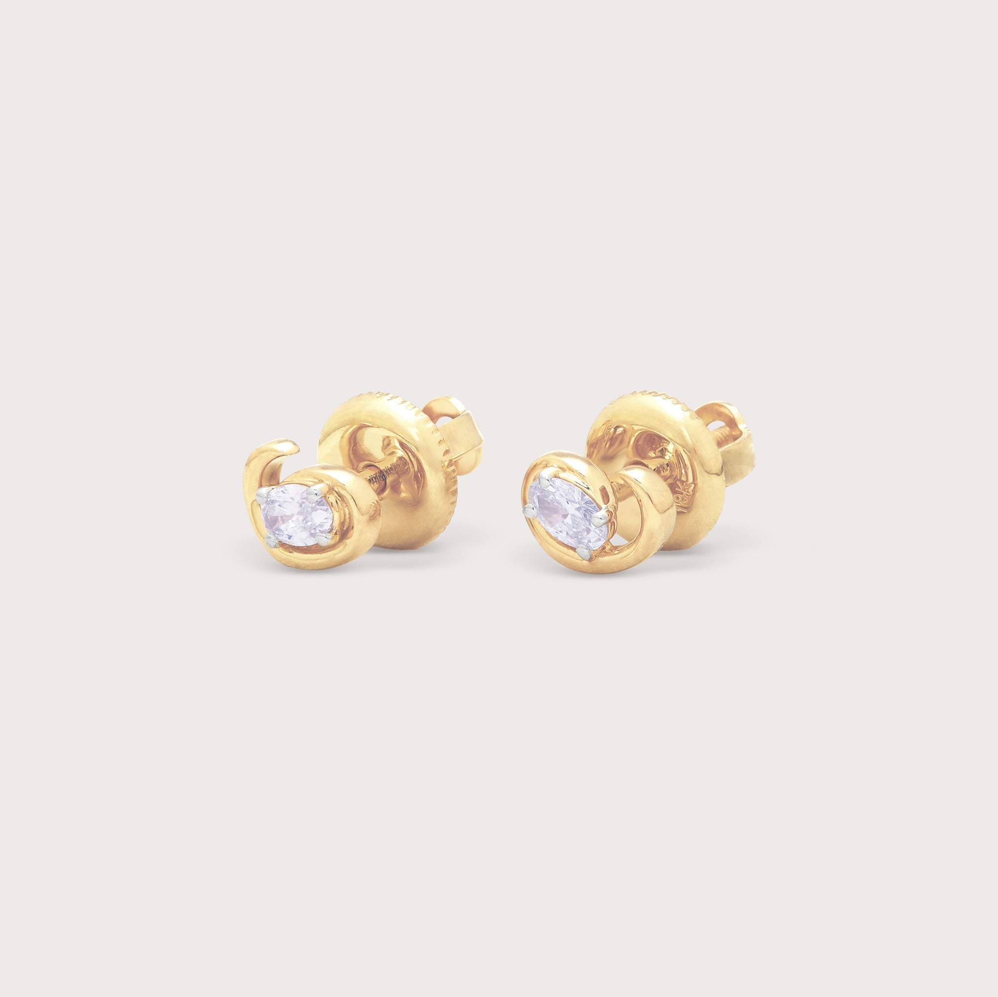Oval Swirl Diamond Studs