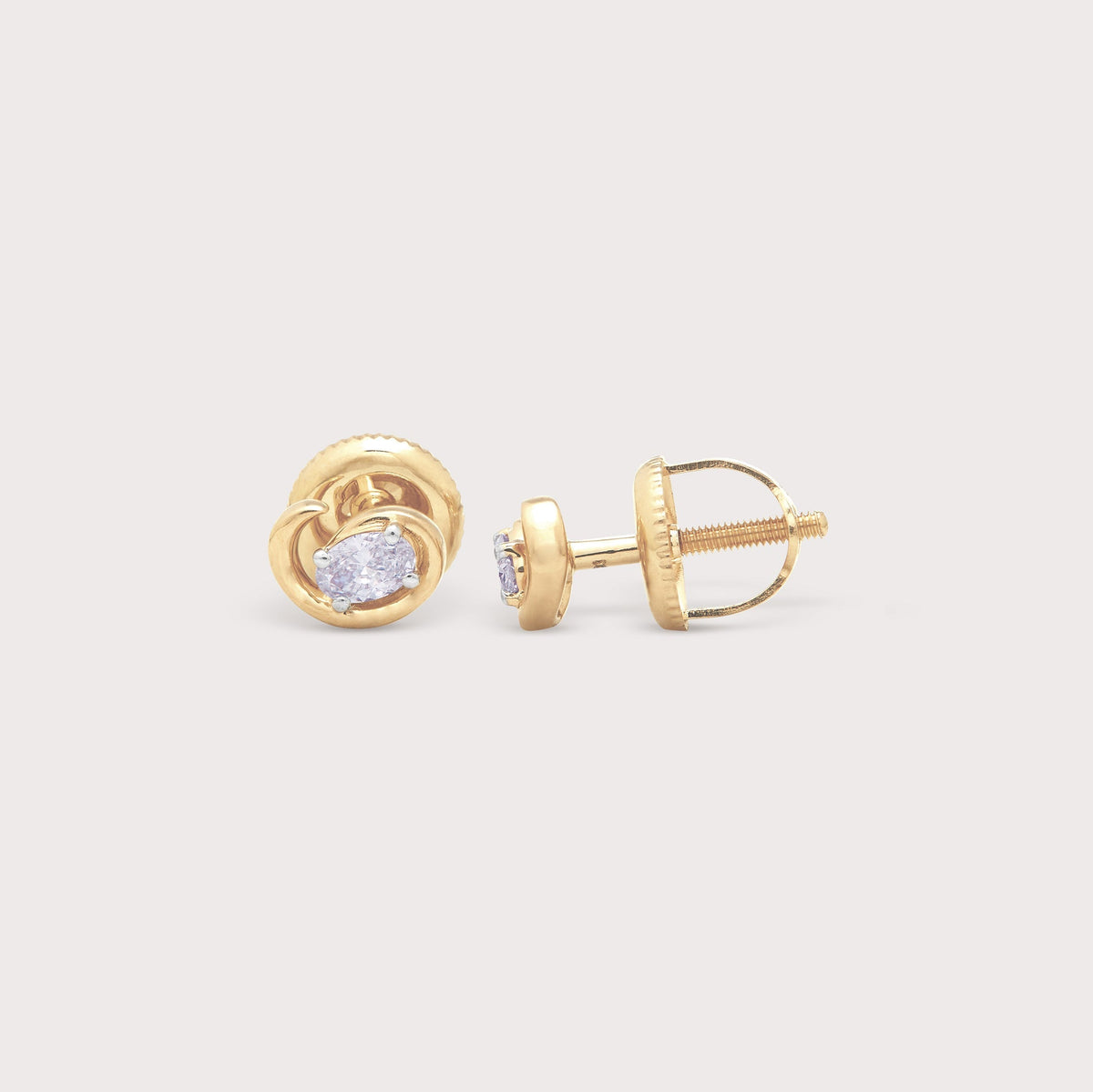 Oval Swirl Diamond Studs