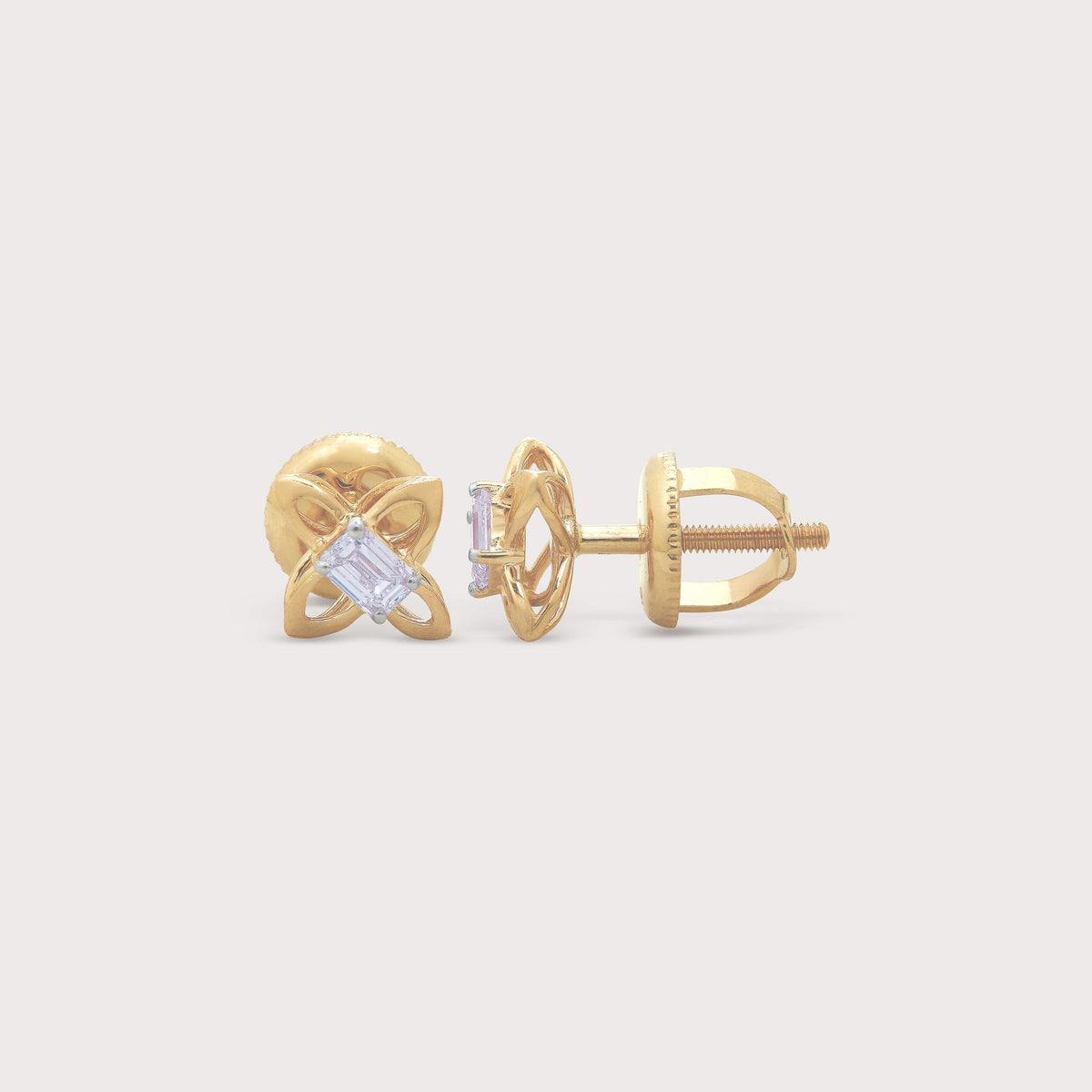 Emerald Clover Diamond Studs