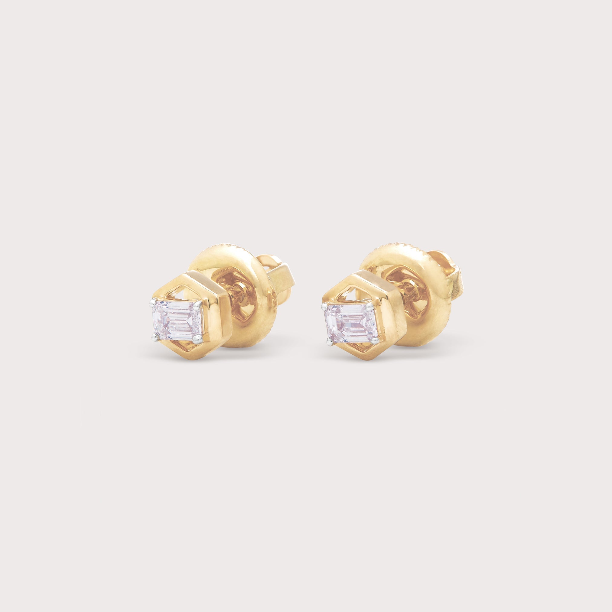 Hex Diamond Studs