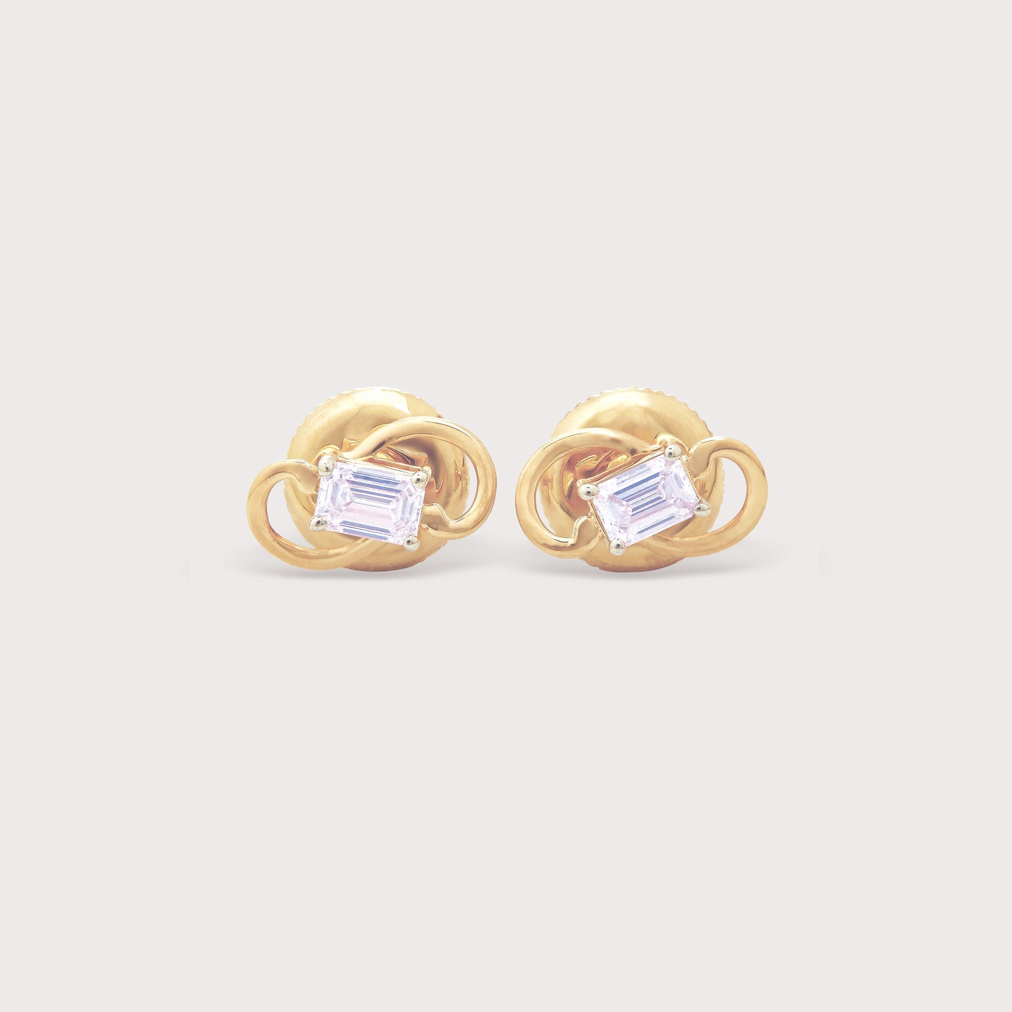 Emerald Swirl Diamond Studs