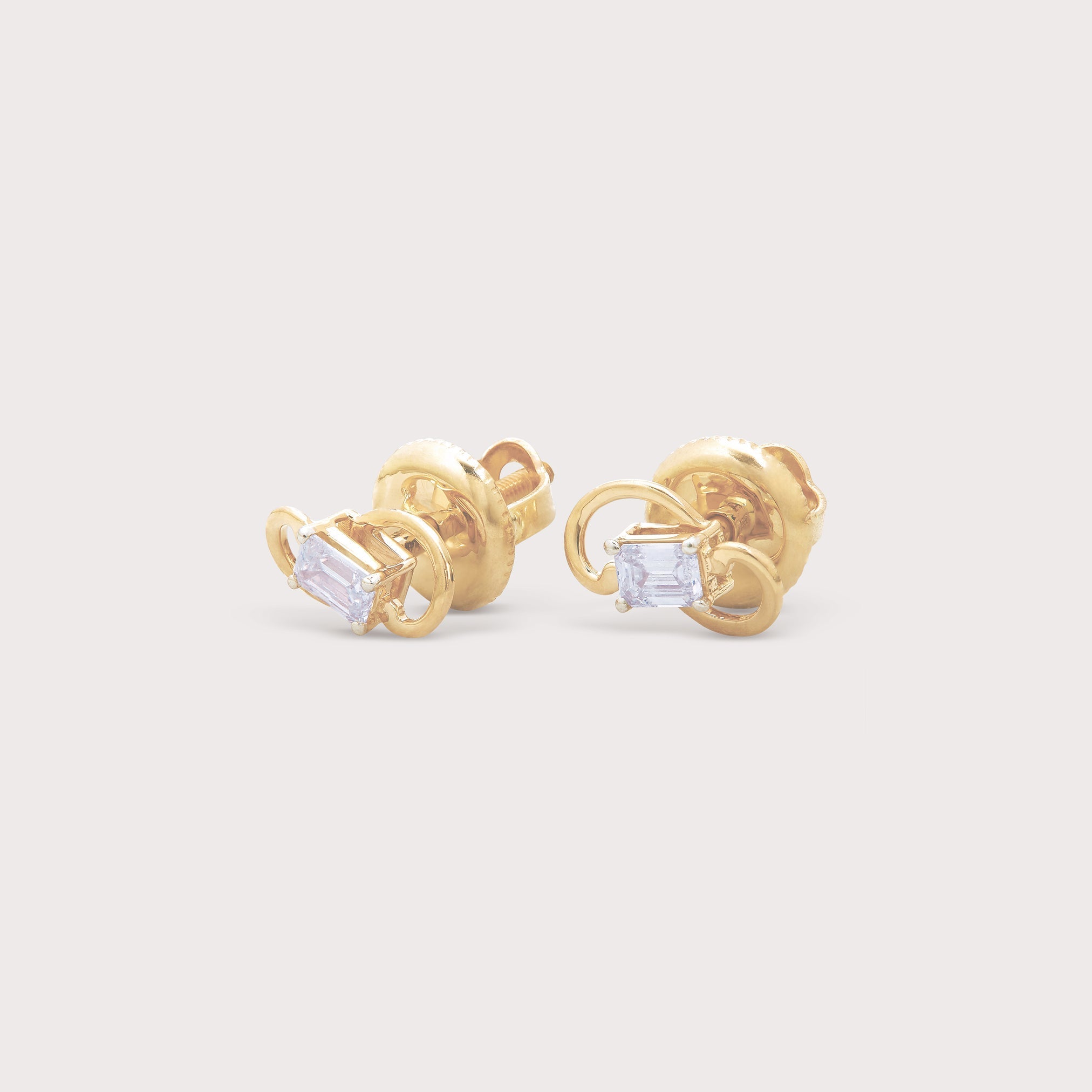 Emerald Swirl Diamond Studs