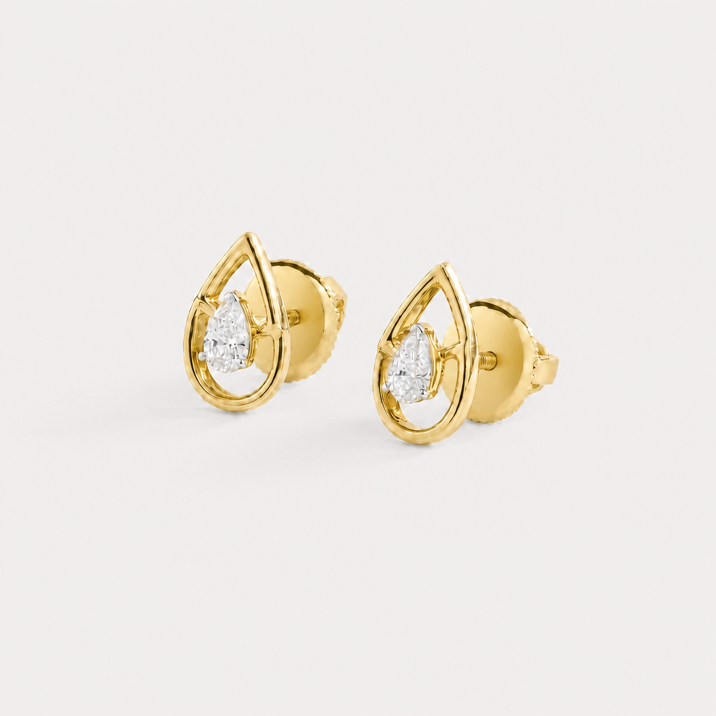 Double Teardrop Diamond Studs