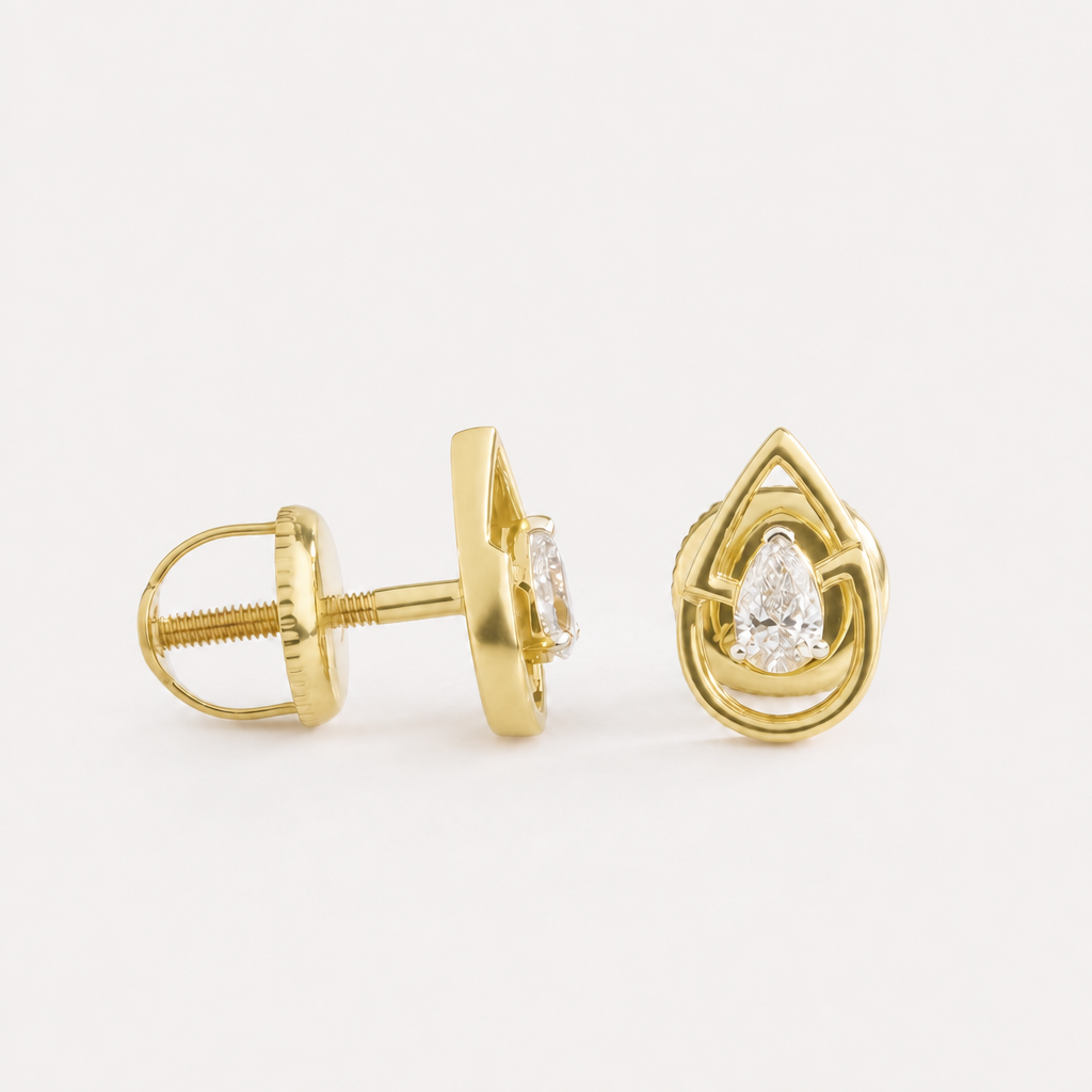 Double Teardrop Diamond Studs