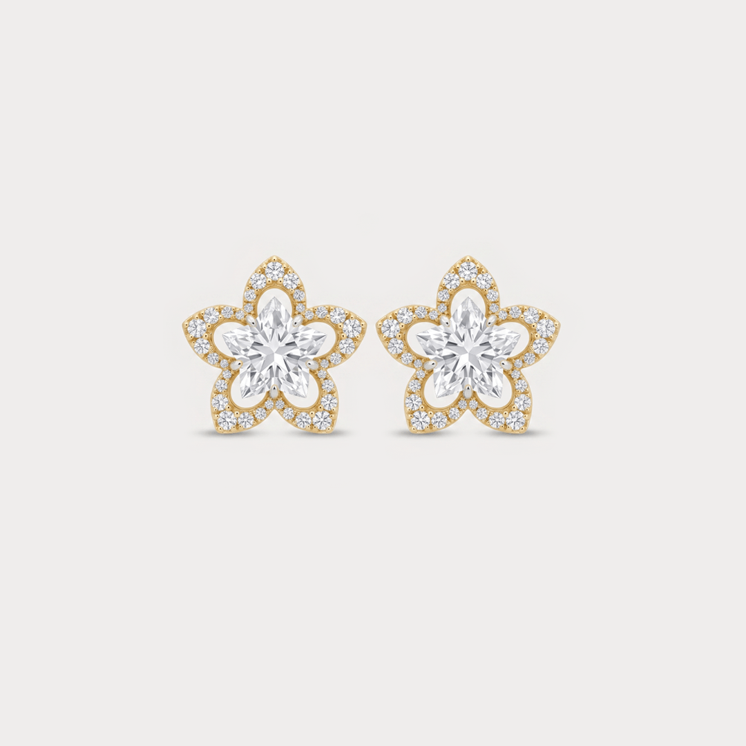 The Aukera Orchid Esotique Nakshatra Diamond Earrings
