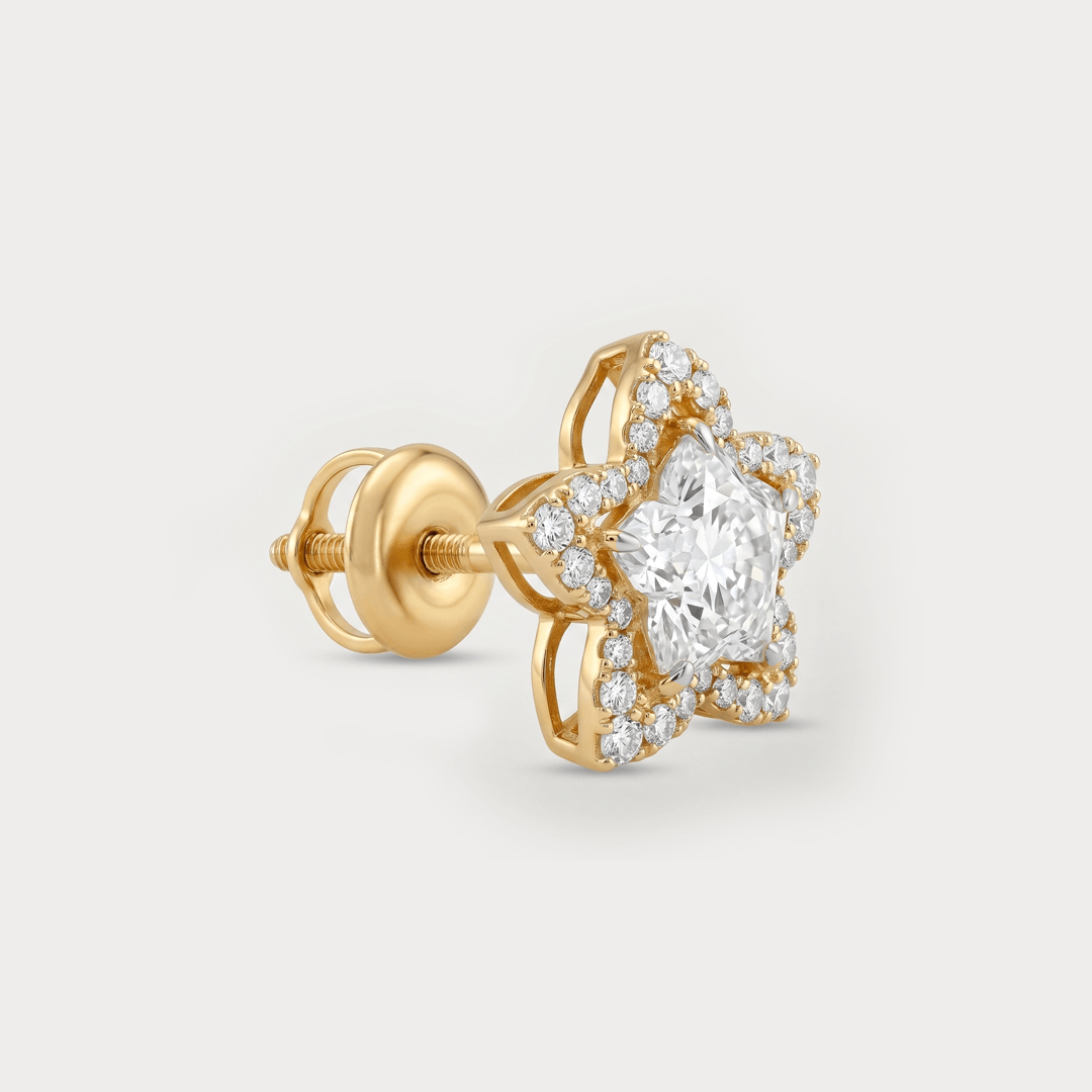 The Aukera Orchid Esotique Nakshatra Diamond Earrings