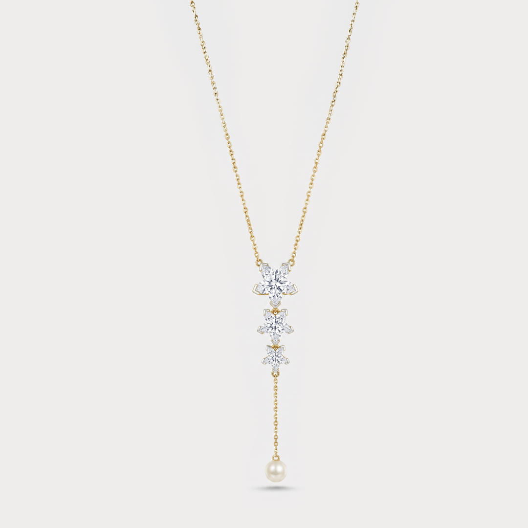 The Aukera Orchid Sinuosità Lariat Diamond Necklace