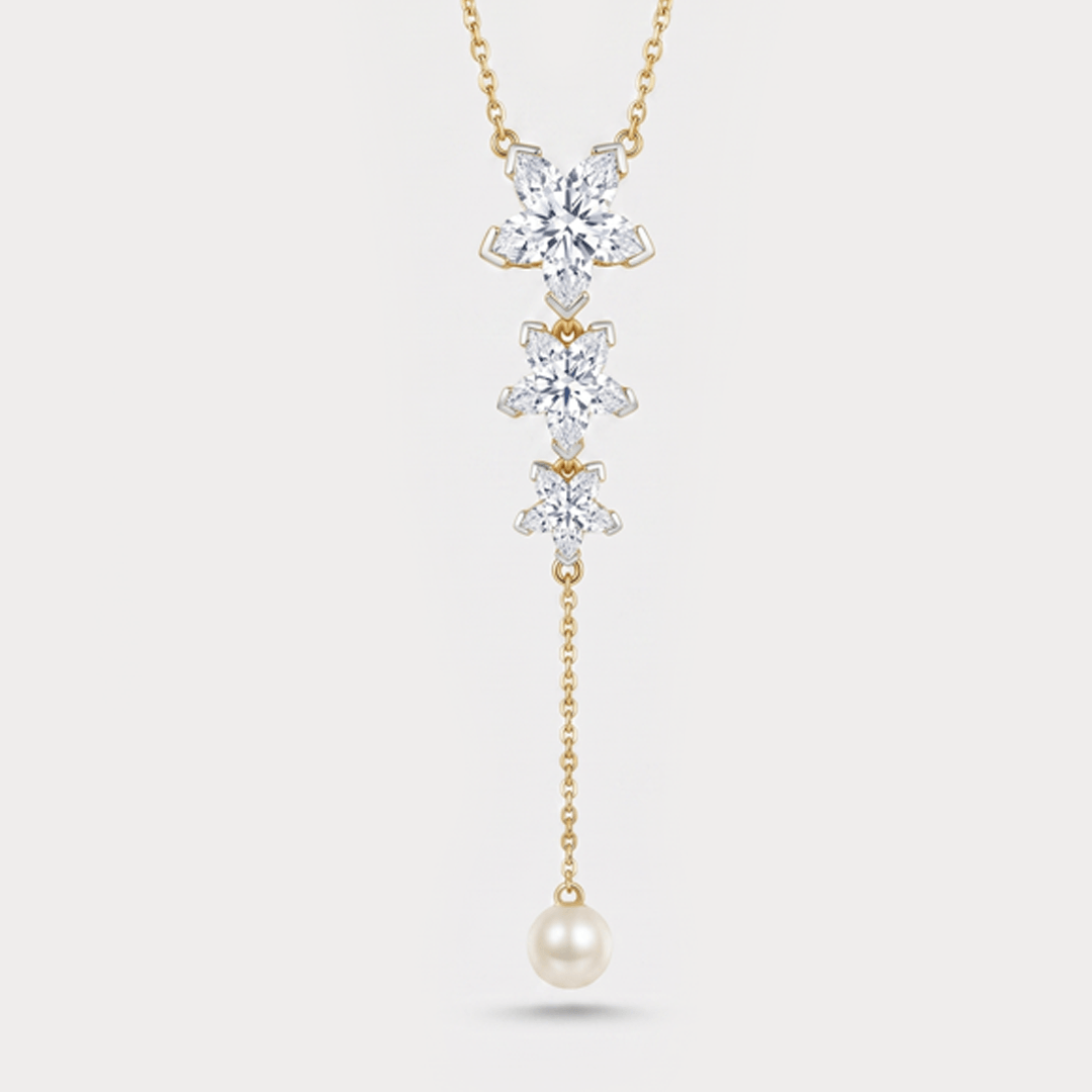 The Aukera Orchid Sinuosità Lariat Diamond Necklace