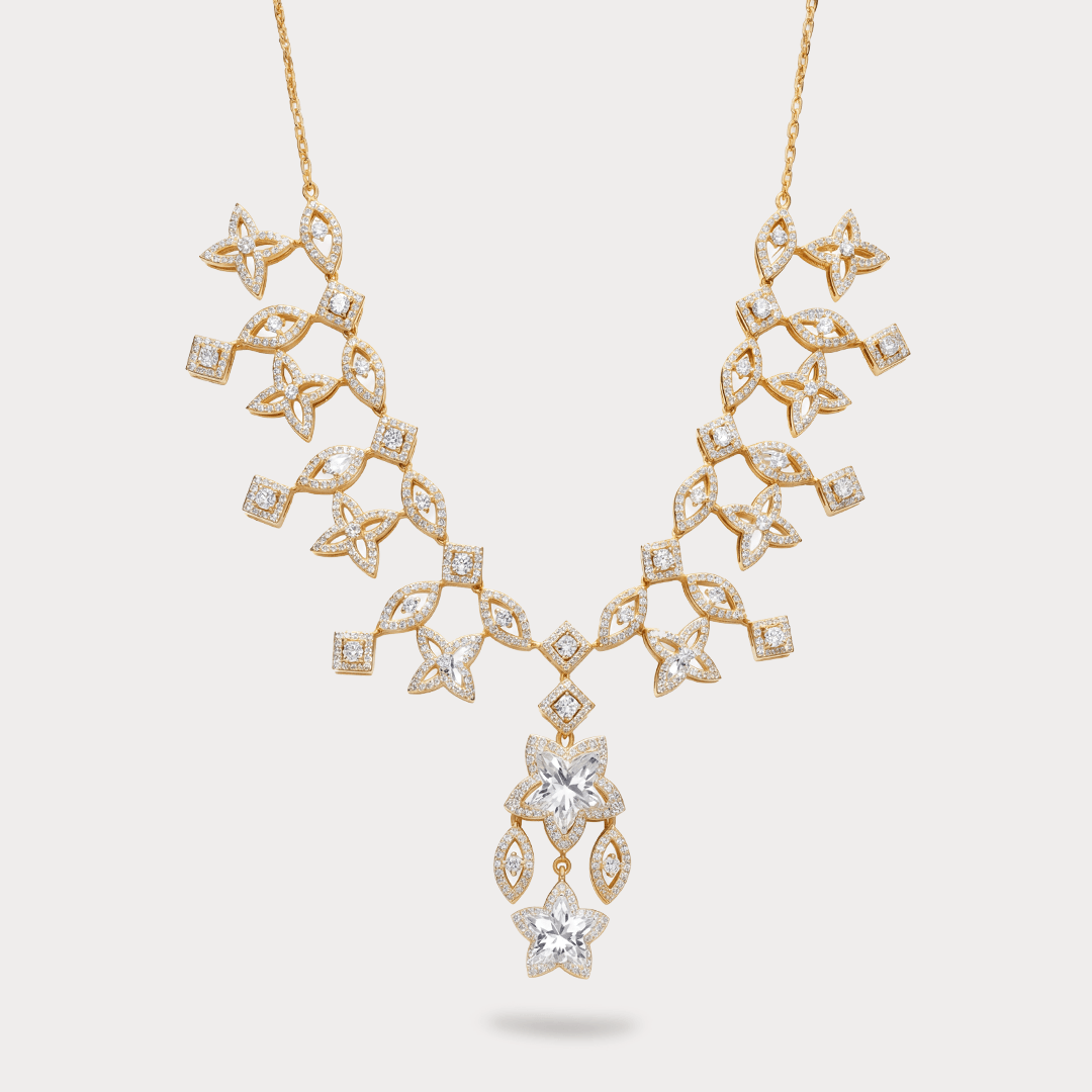 The Aukera Orchid Stratosphère Layered Diamond Necklace
