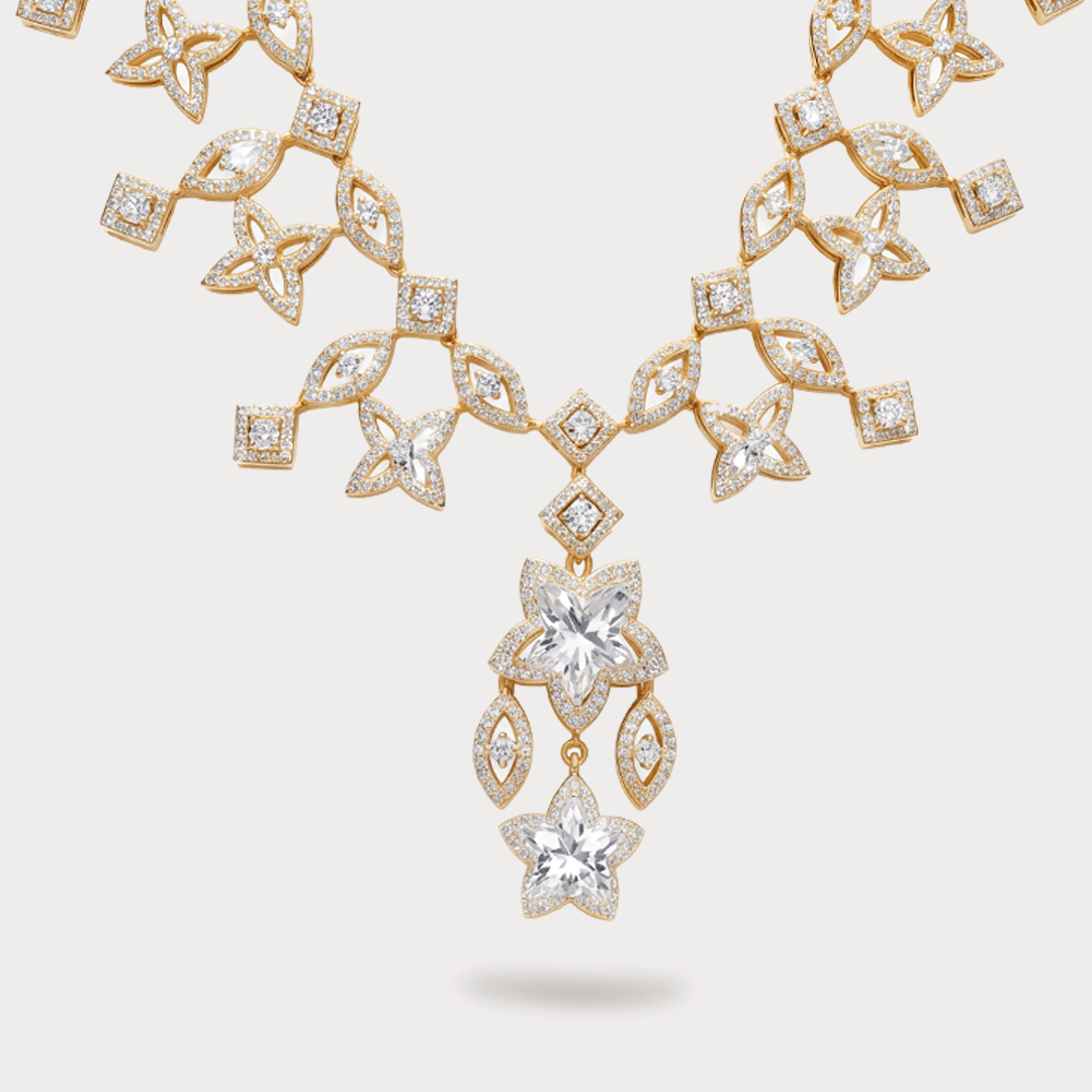 The Aukera Orchid Stratosphère Layered Diamond Necklace