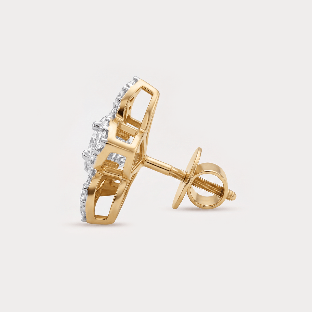 The Aukera Orchid Floral Nakshatra Diamond Earrings