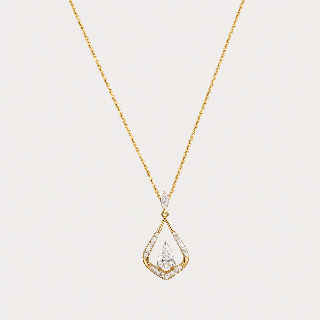 Lumineuse Mini-Solitaire Diamond Pendant Chain
