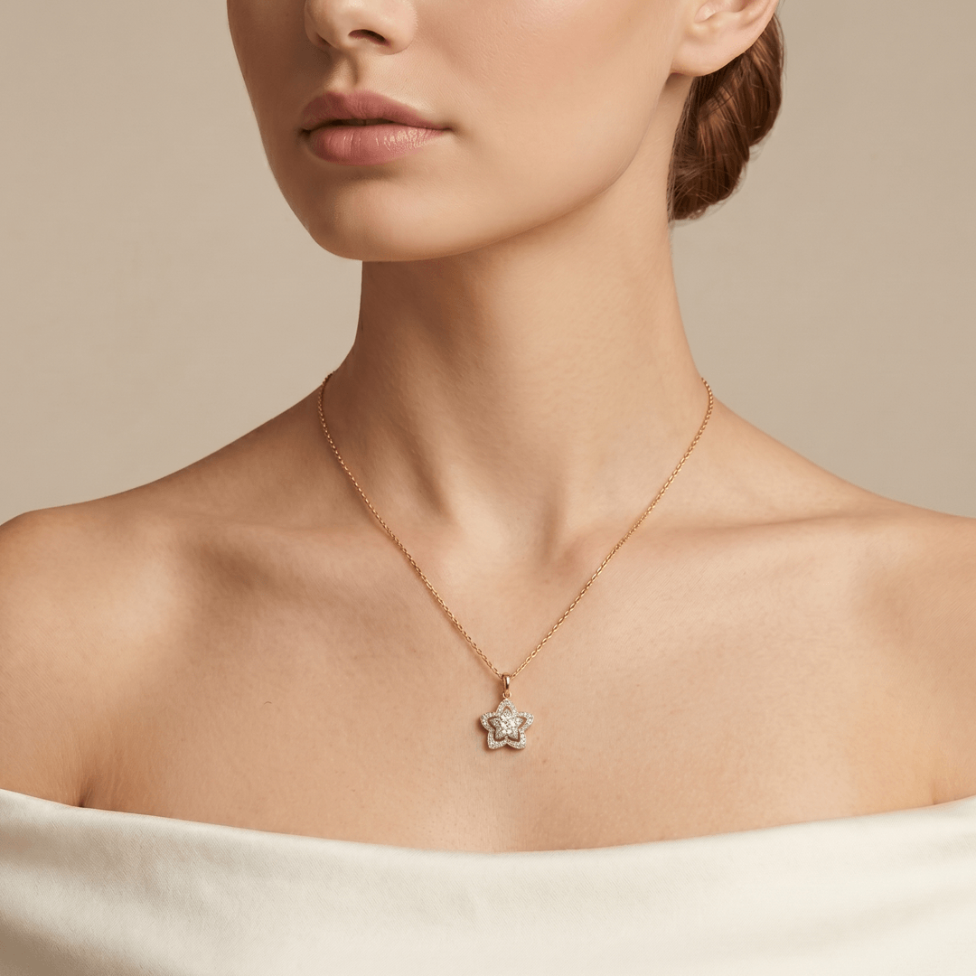 The Aukera Orchid Fulgida Solitaire Diamond Pendant Chain