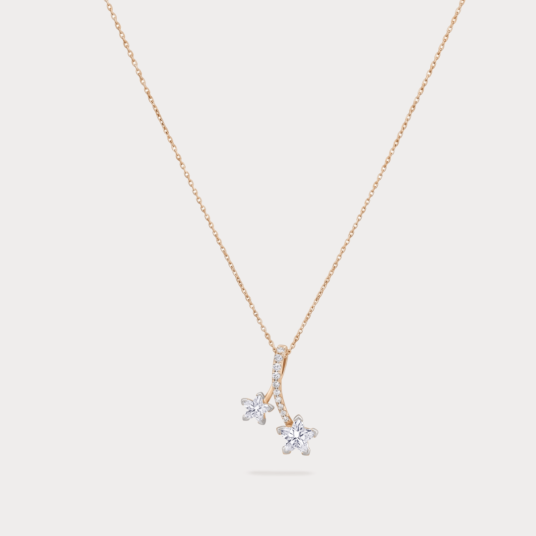The Aukera Orchid Éclairée Solitaire Diamond Pendant Chain