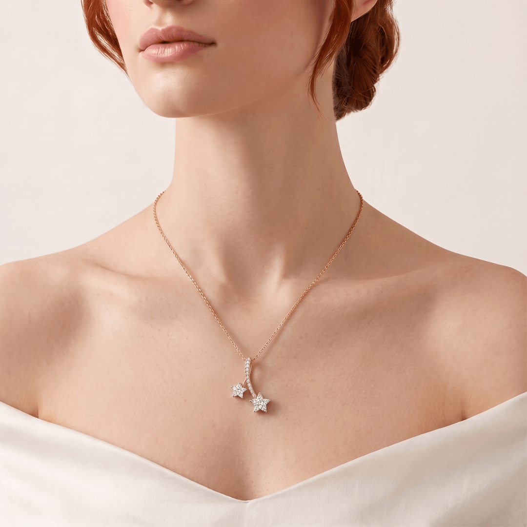 The Aukera Orchid Éclairée Solitaire Diamond Pendant Chain
