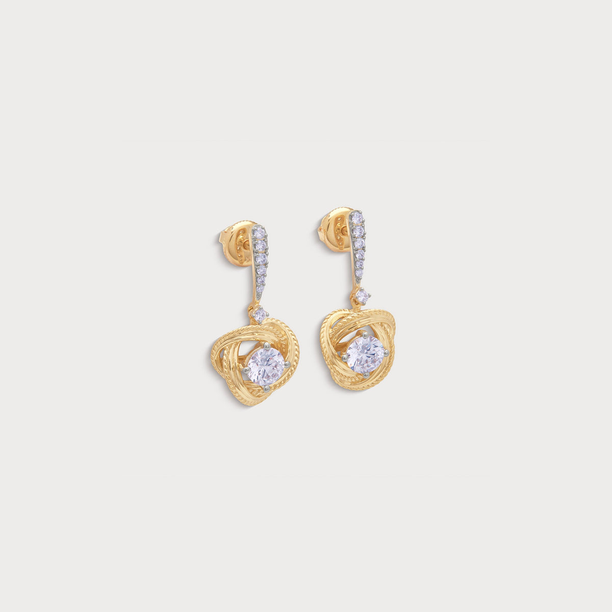 The Ribbon Chain Drop Earrings From The Promise Knot Collection
