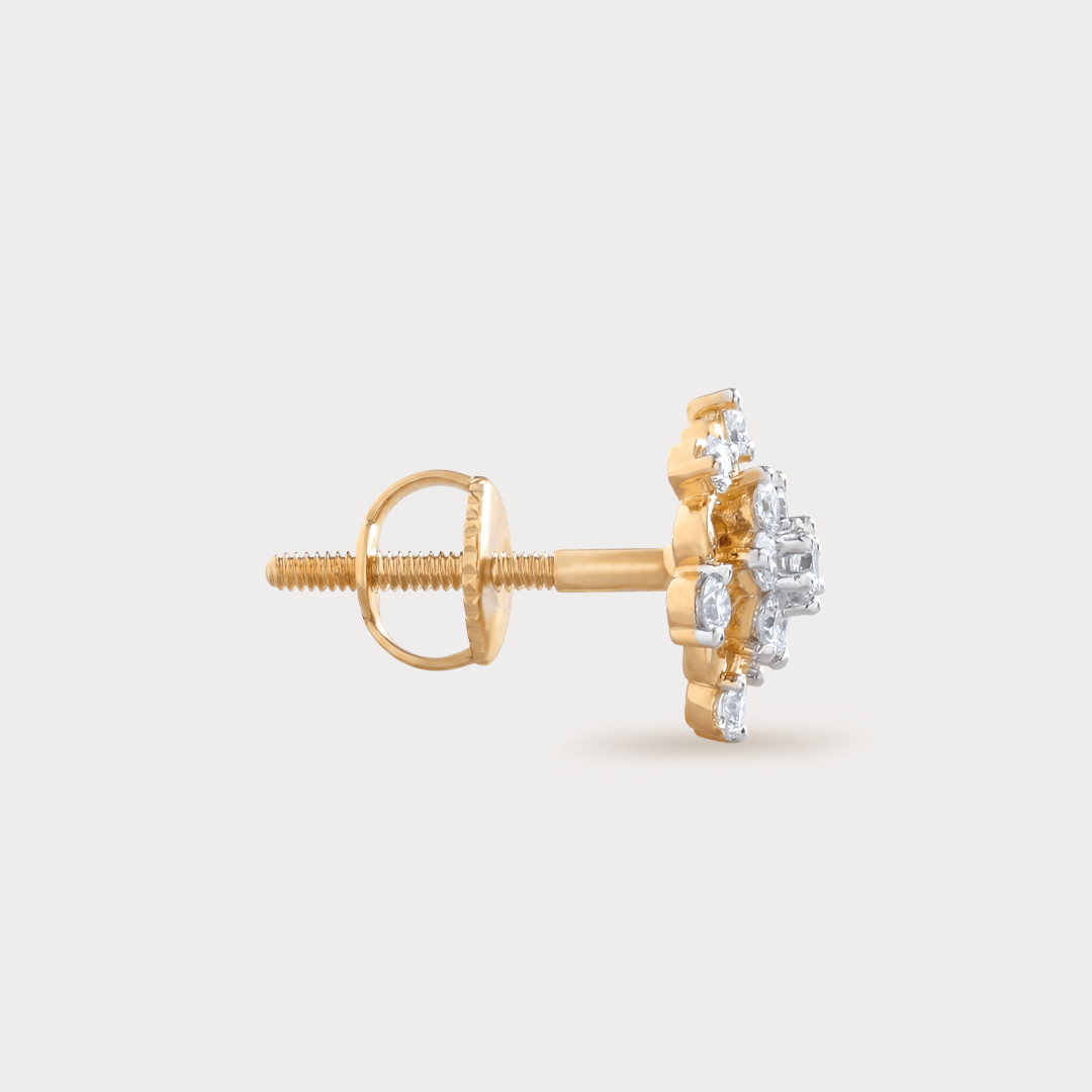 Sundew Floral Nakshatra Diamond Earrings