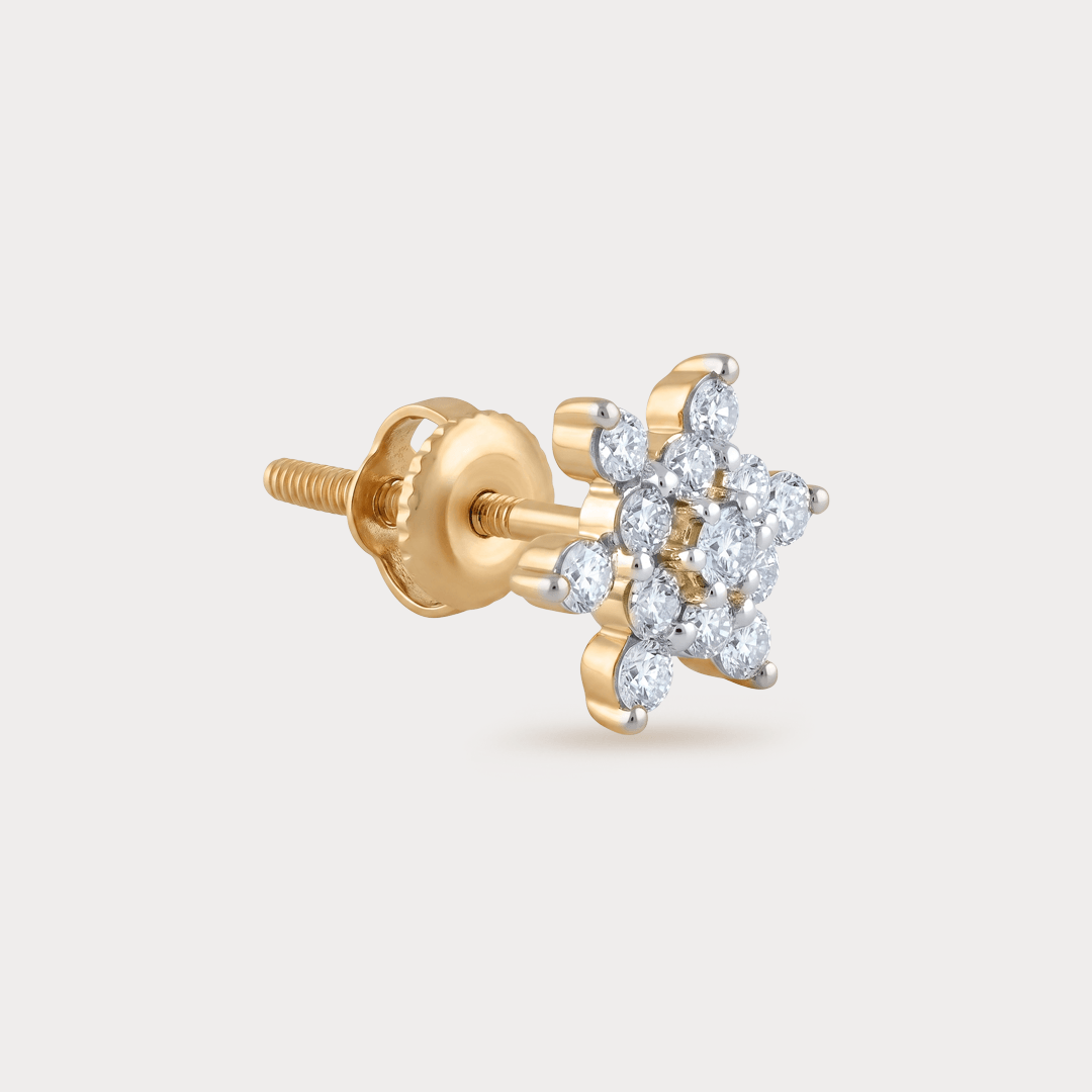Windflower Stars & Flowers Diamond Earrings