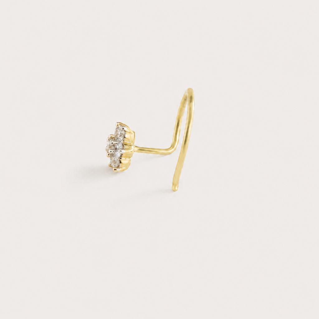 Floral Diamond Nose Pin
