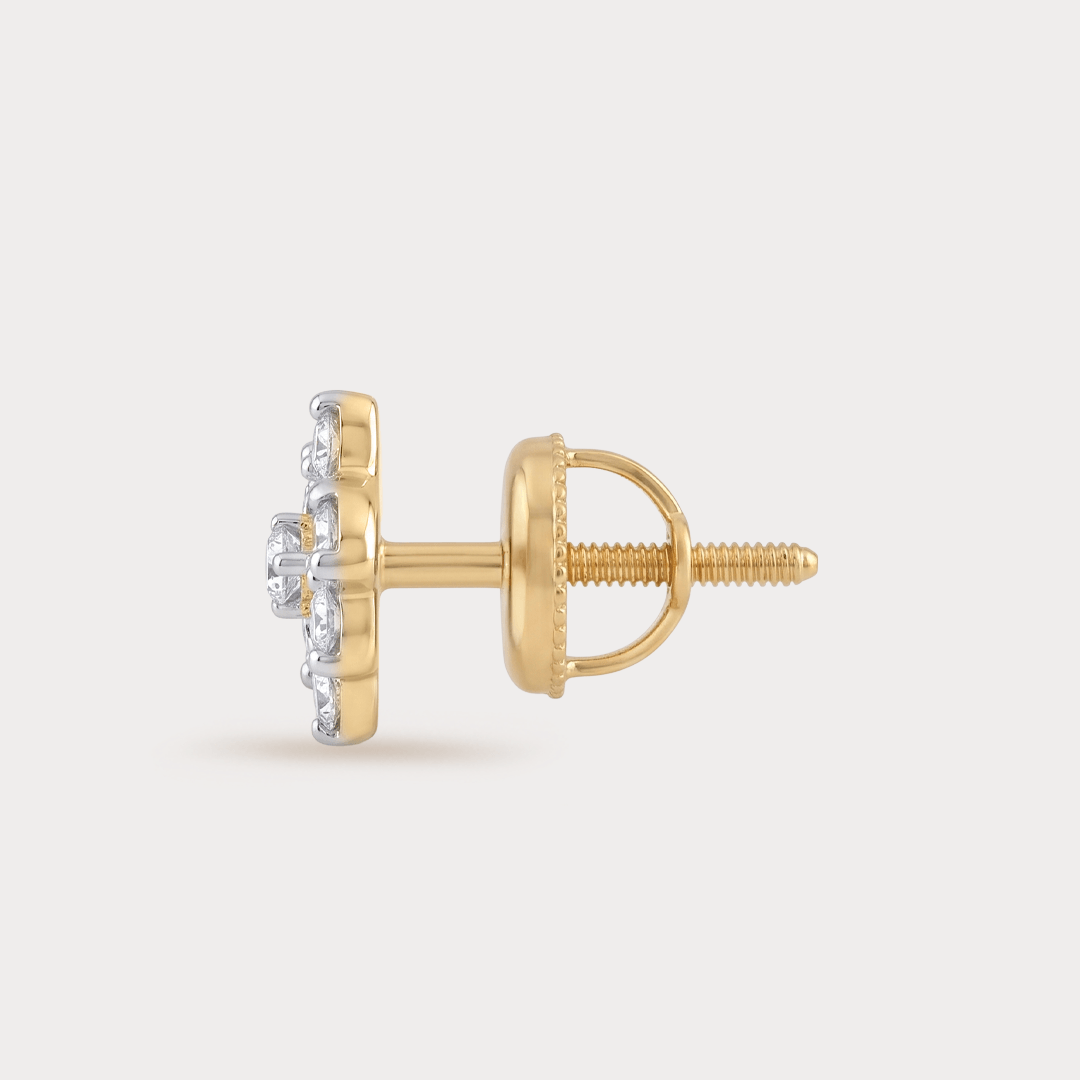 Sunburst Stars & Flowers Diamond Earrings