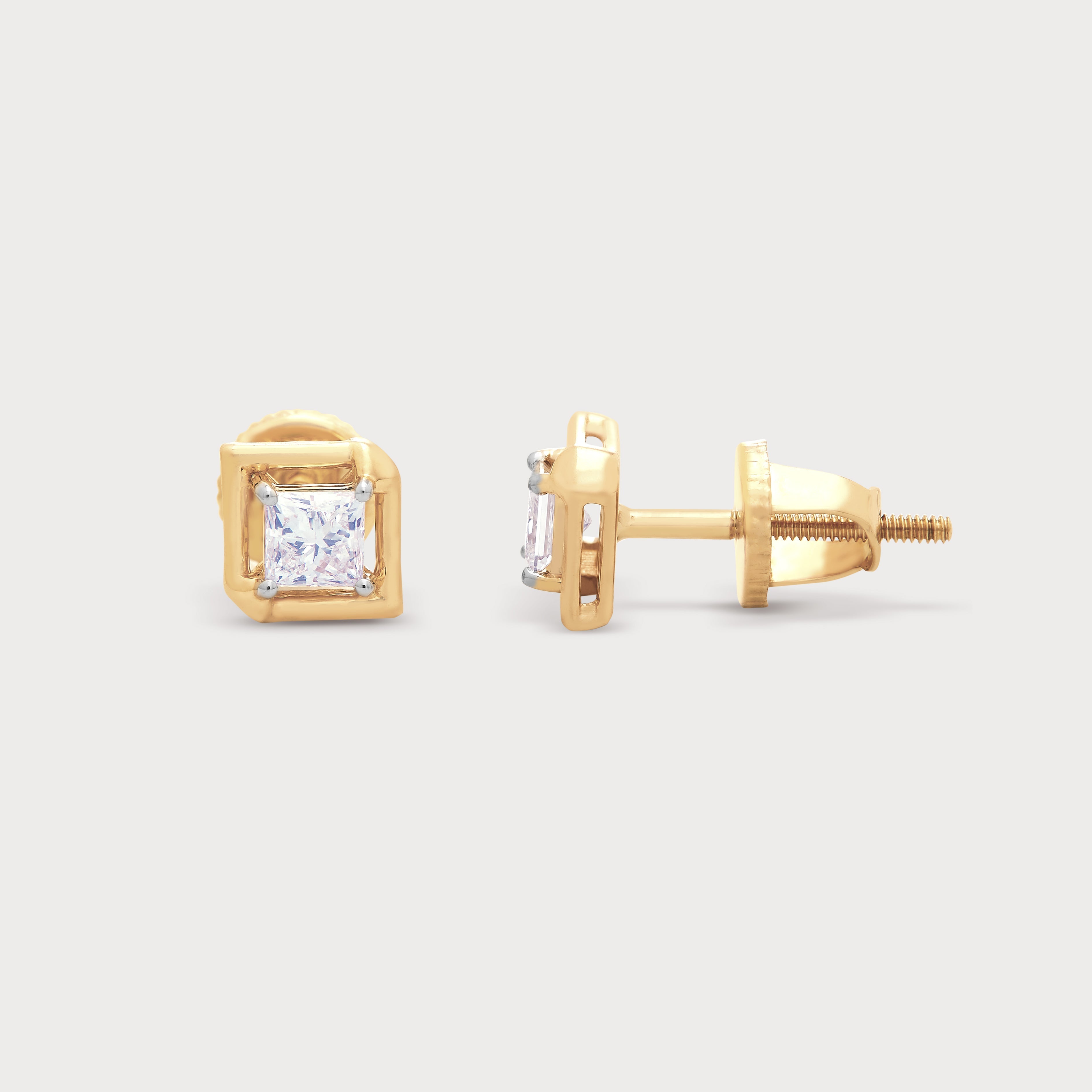 Double Boxed Diamond Studs