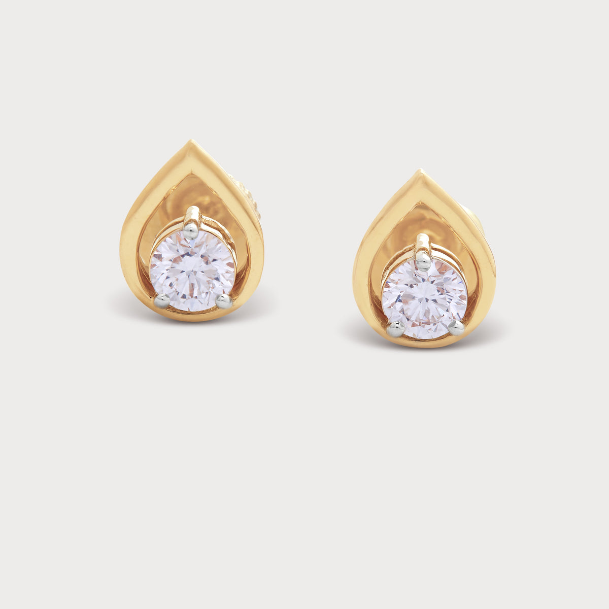 Gold Drop Diamond Studs
