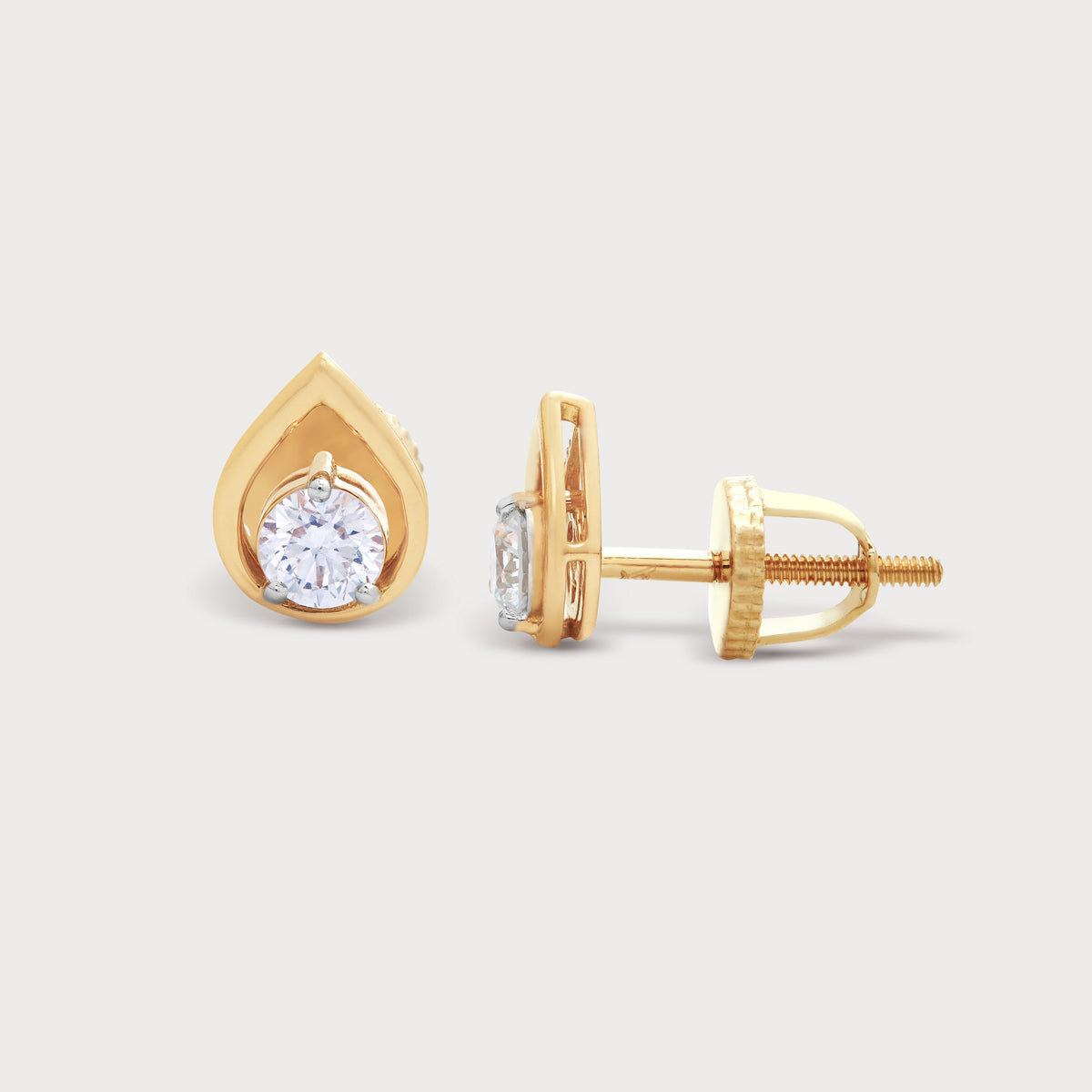 Gold Drop Diamond Studs