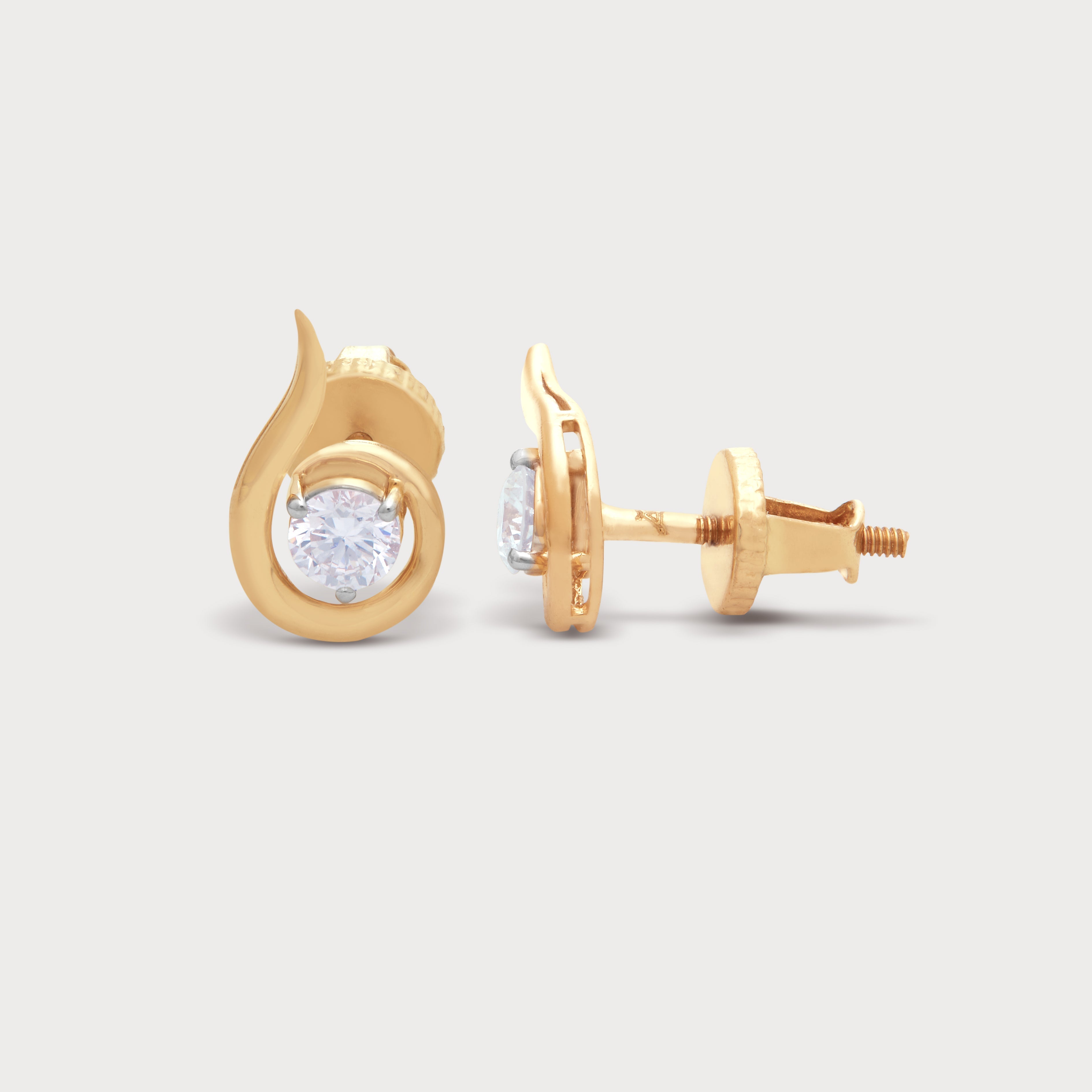 Gold Helix Diamond Studs