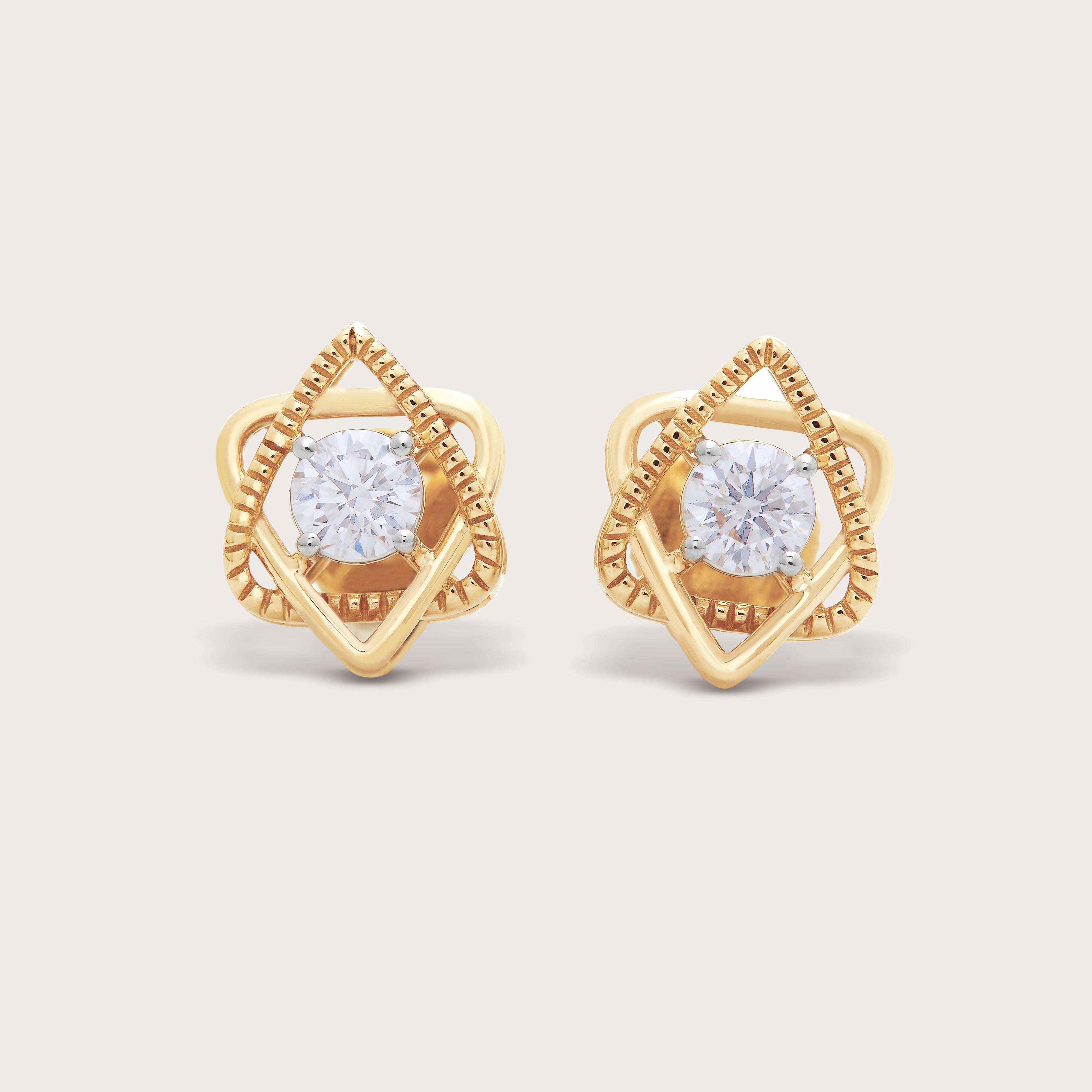 Gold Star Loop Diamond Studs