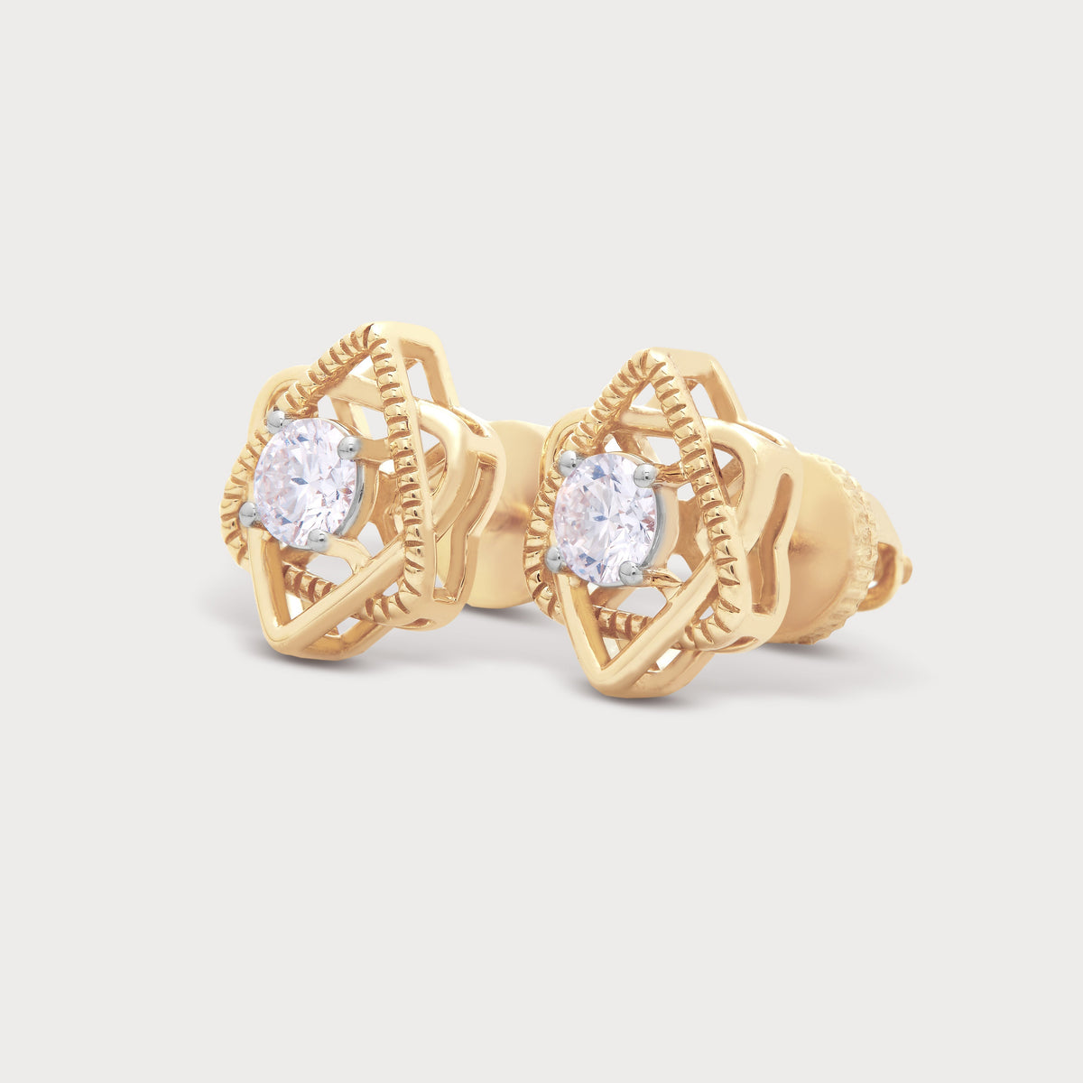 Gold Star Loop Diamond Studs