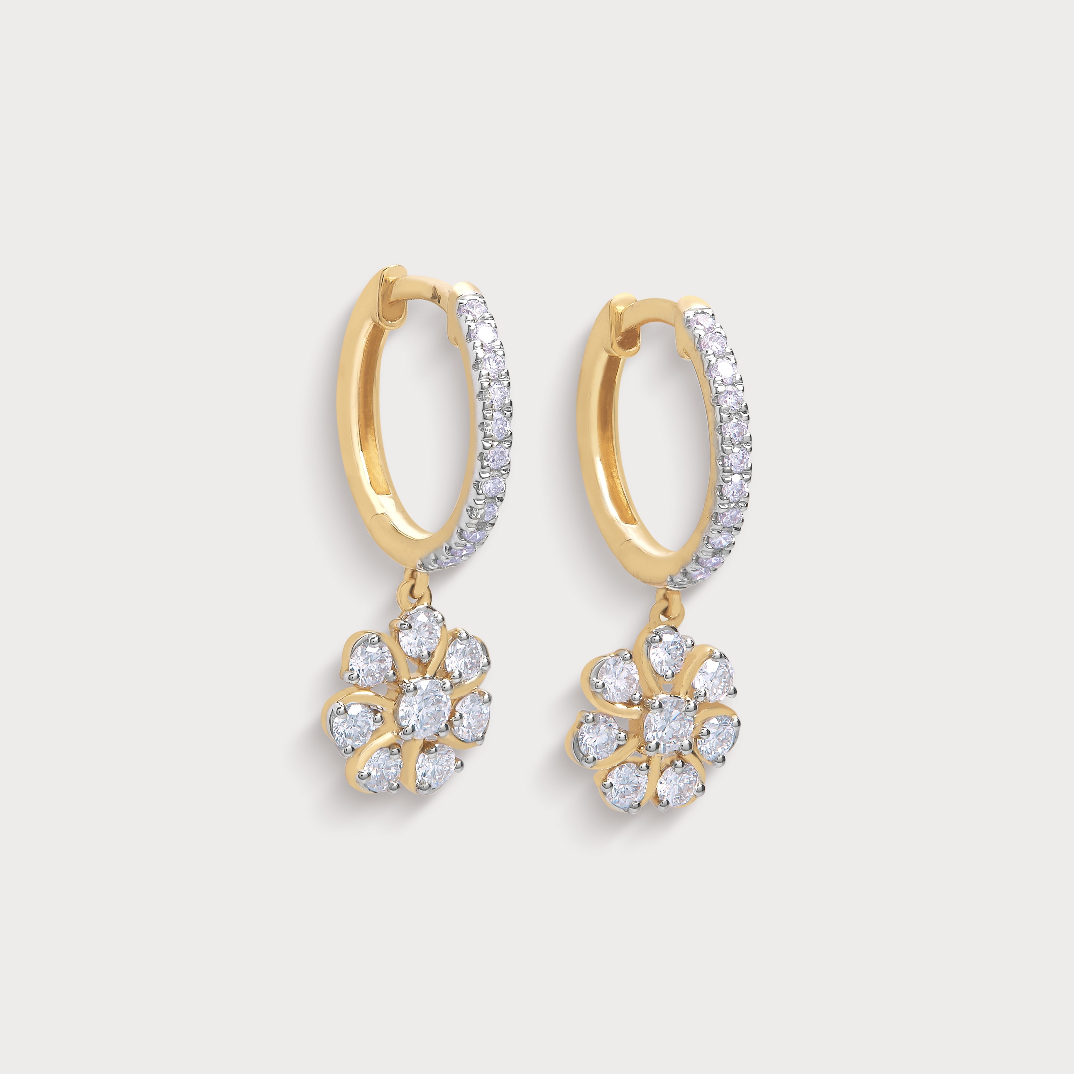 Flowertrain Diamond Hoops