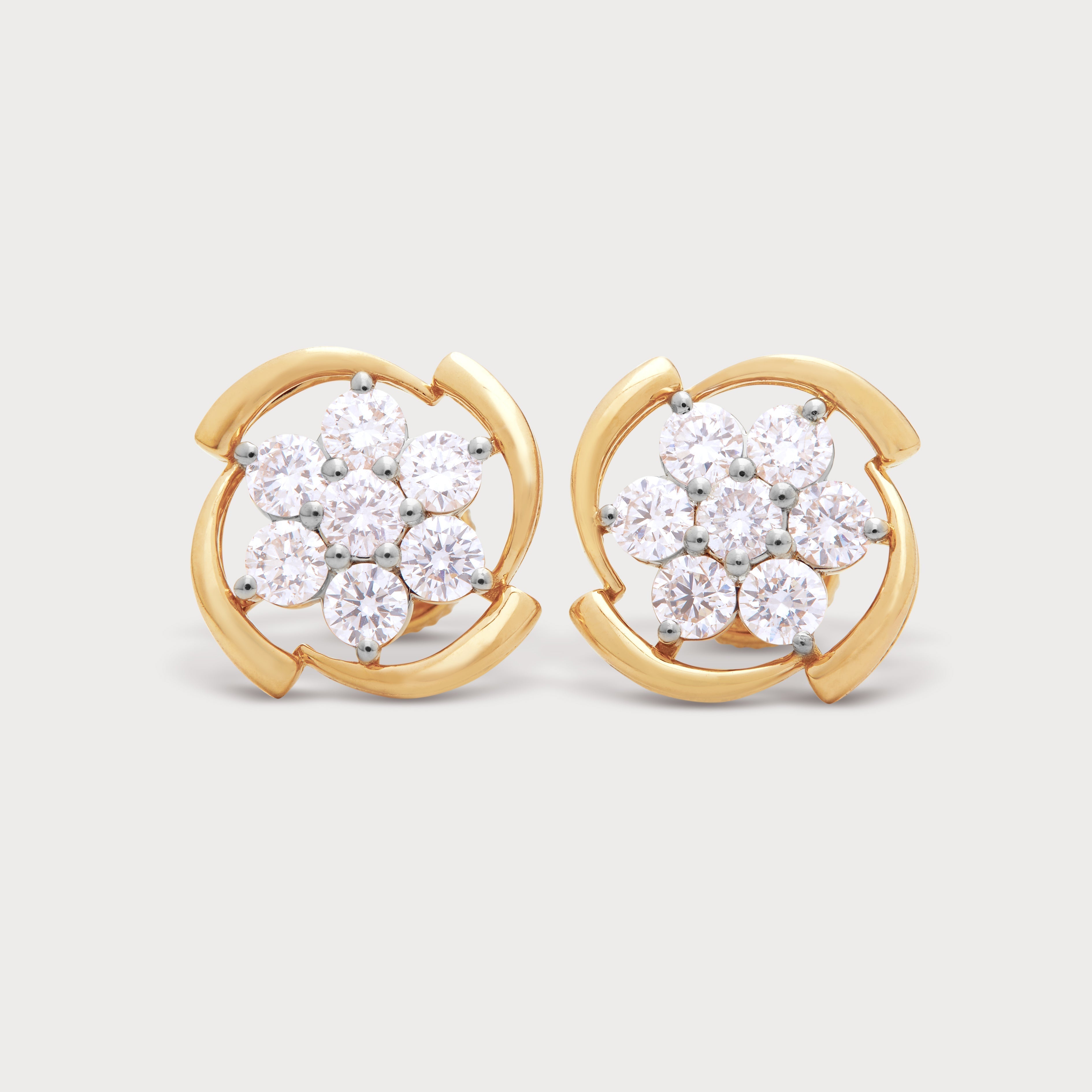 Chakra Flower Diamond Studs