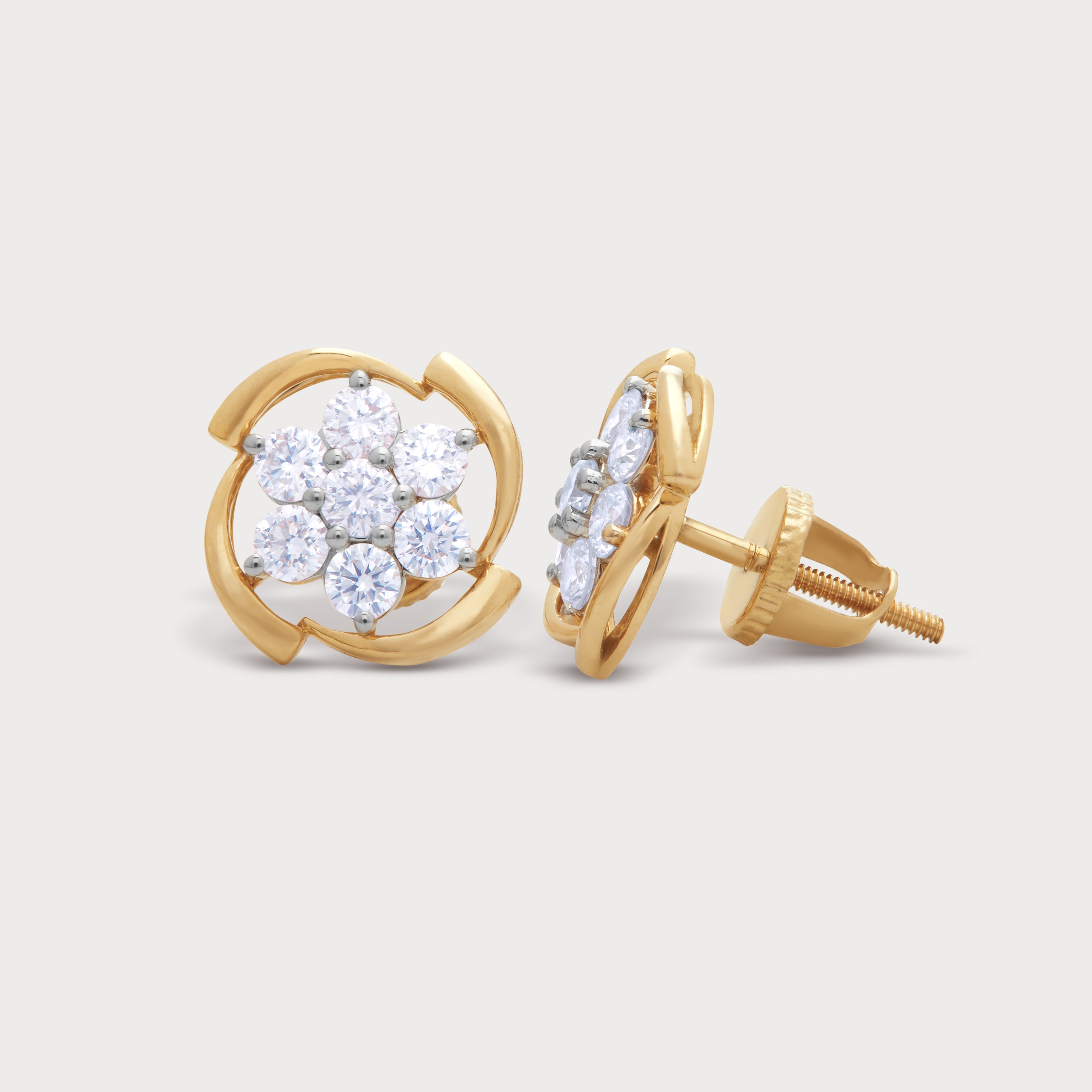 Chakra Flower Diamond Studs
