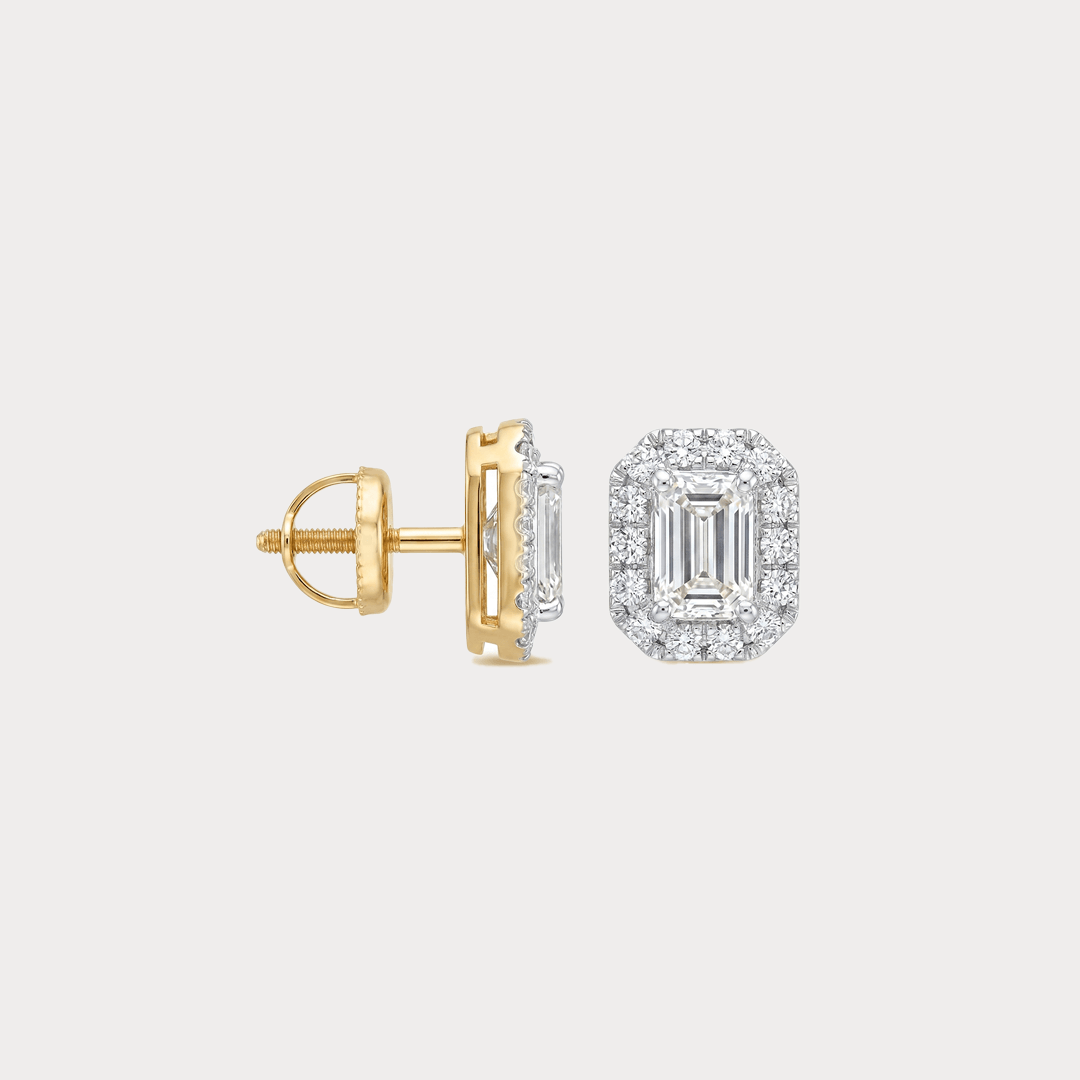 Crown of Light Halo Diamond Earrings