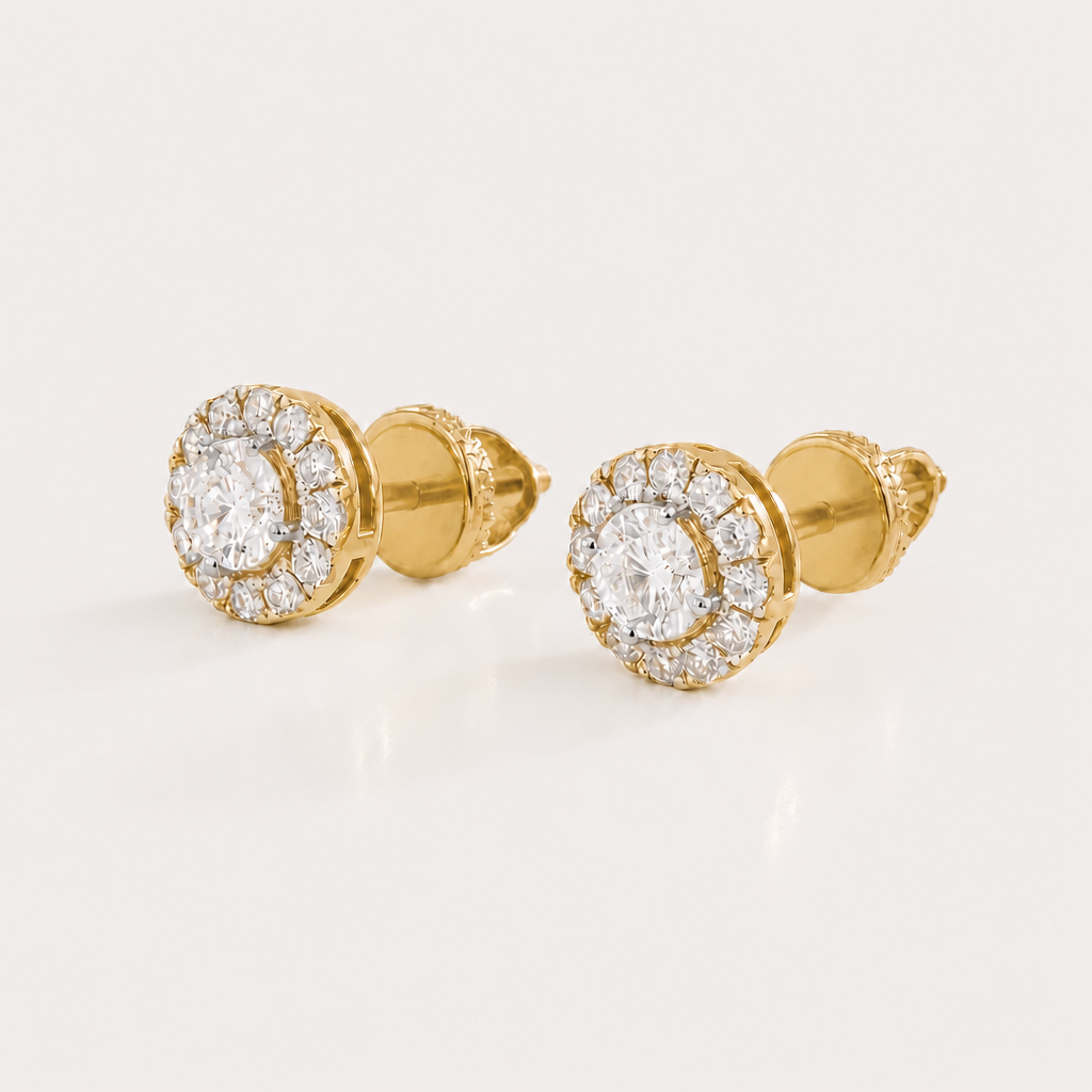 Luisant Halo Diamond Earrings