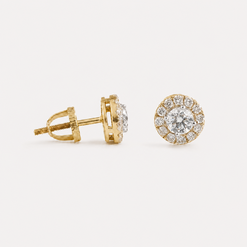 Luisant Halo Diamond Earrings