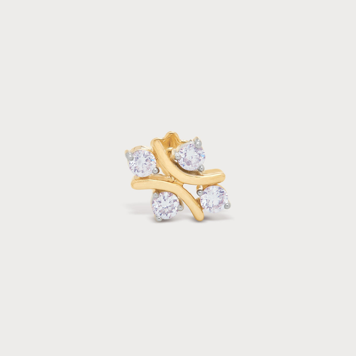 Curved Spark Diamond Nose Pin