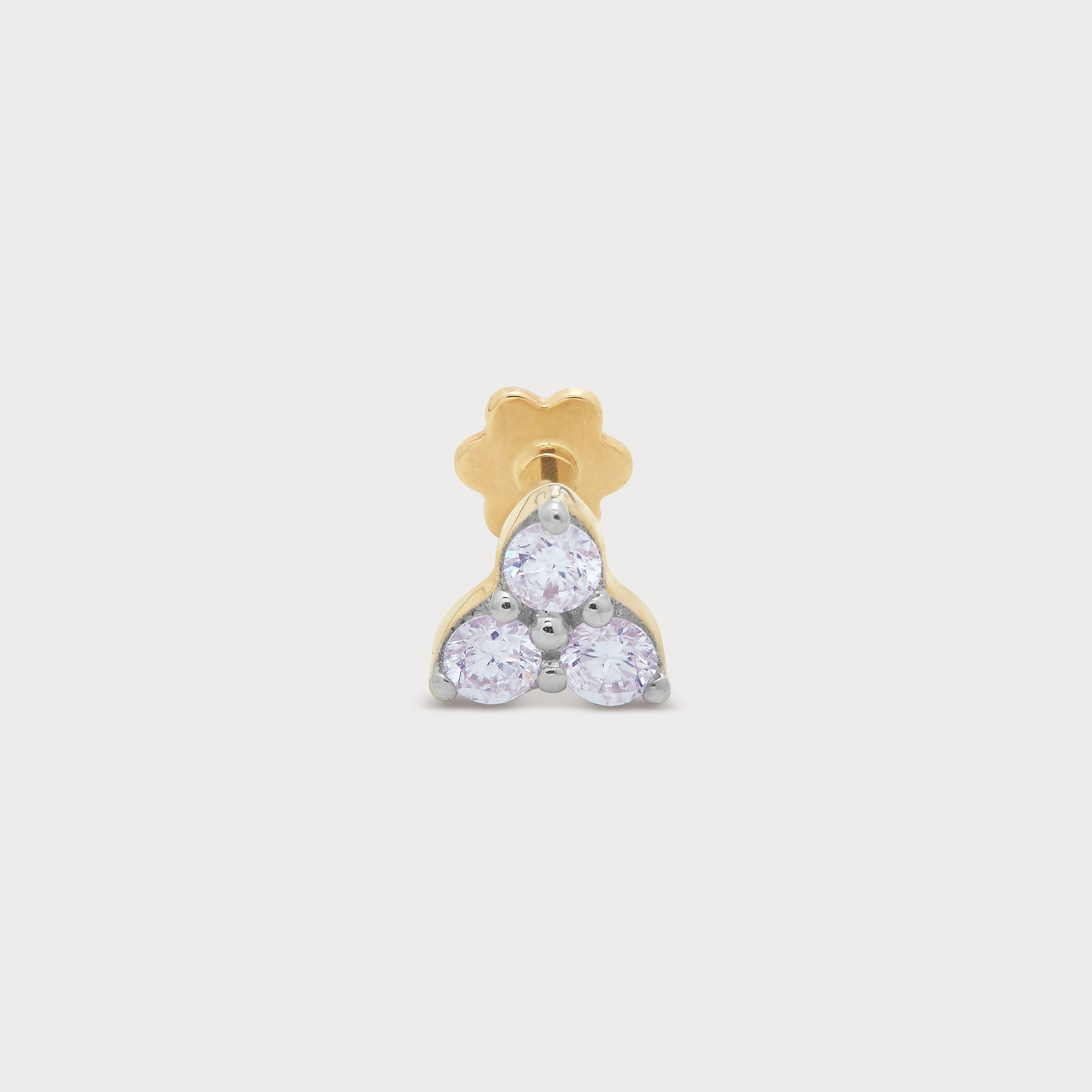 Triple Gleam Diamond Nose Pin