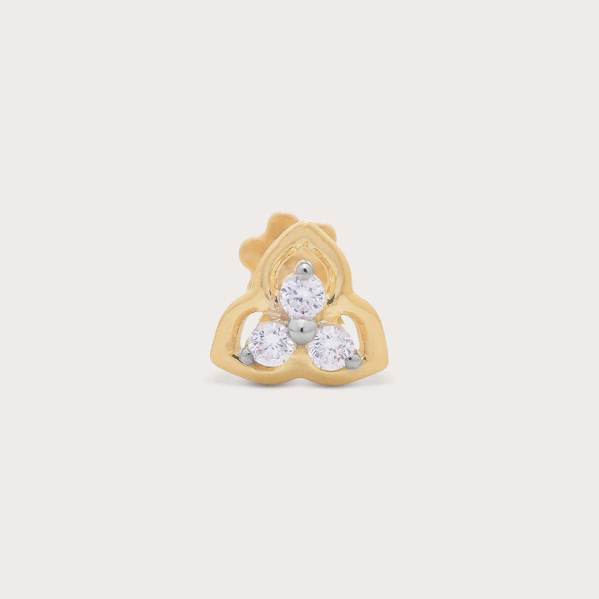 Halo Triangle Diamond Nose Pin