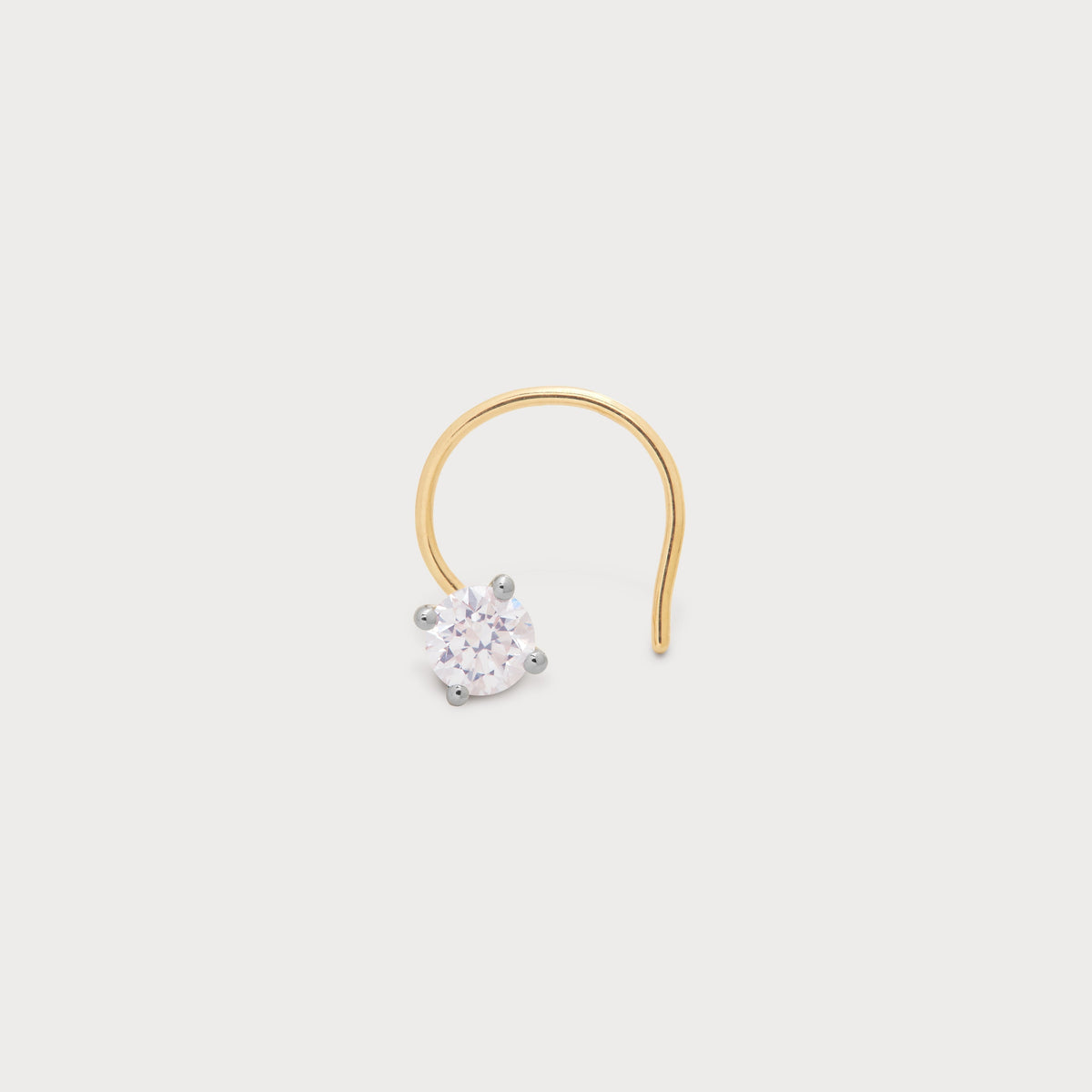 Radiant Solitary Diamond Nose Pin